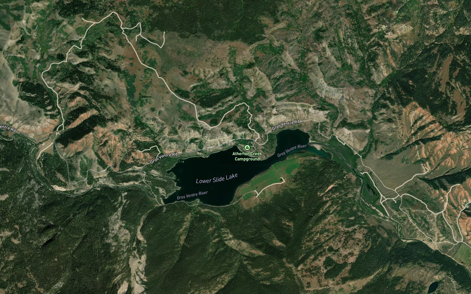 Satellite map of the Atherton Creek