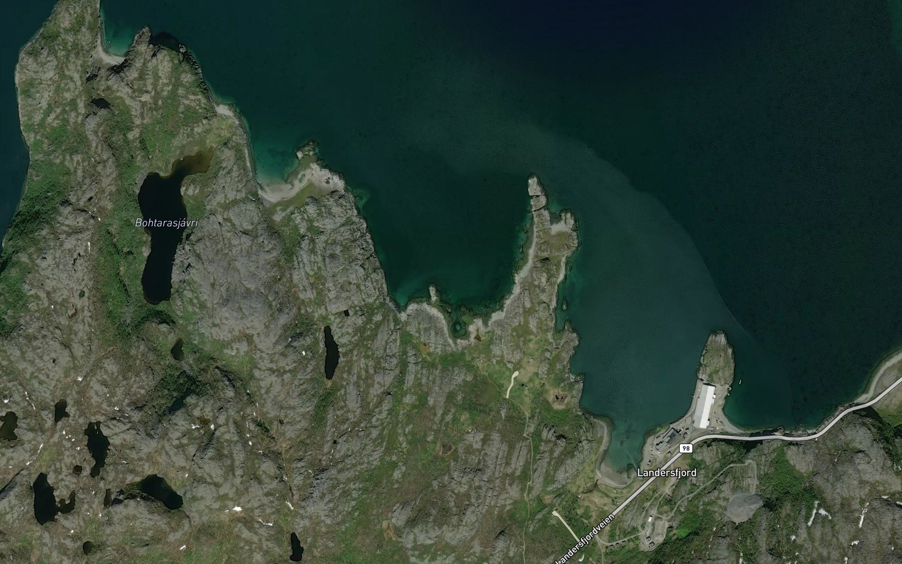 Satellite map of the Store Landersfjordbukt