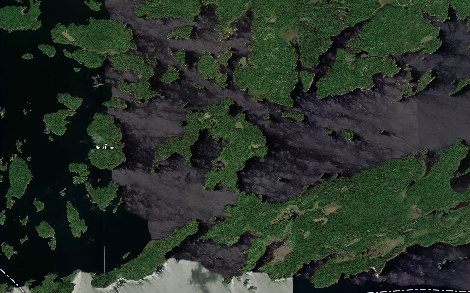 Satellite map of the Water Narrows