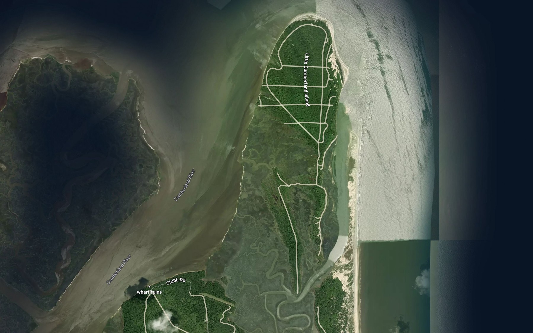 Satellite map of the Shell Creek