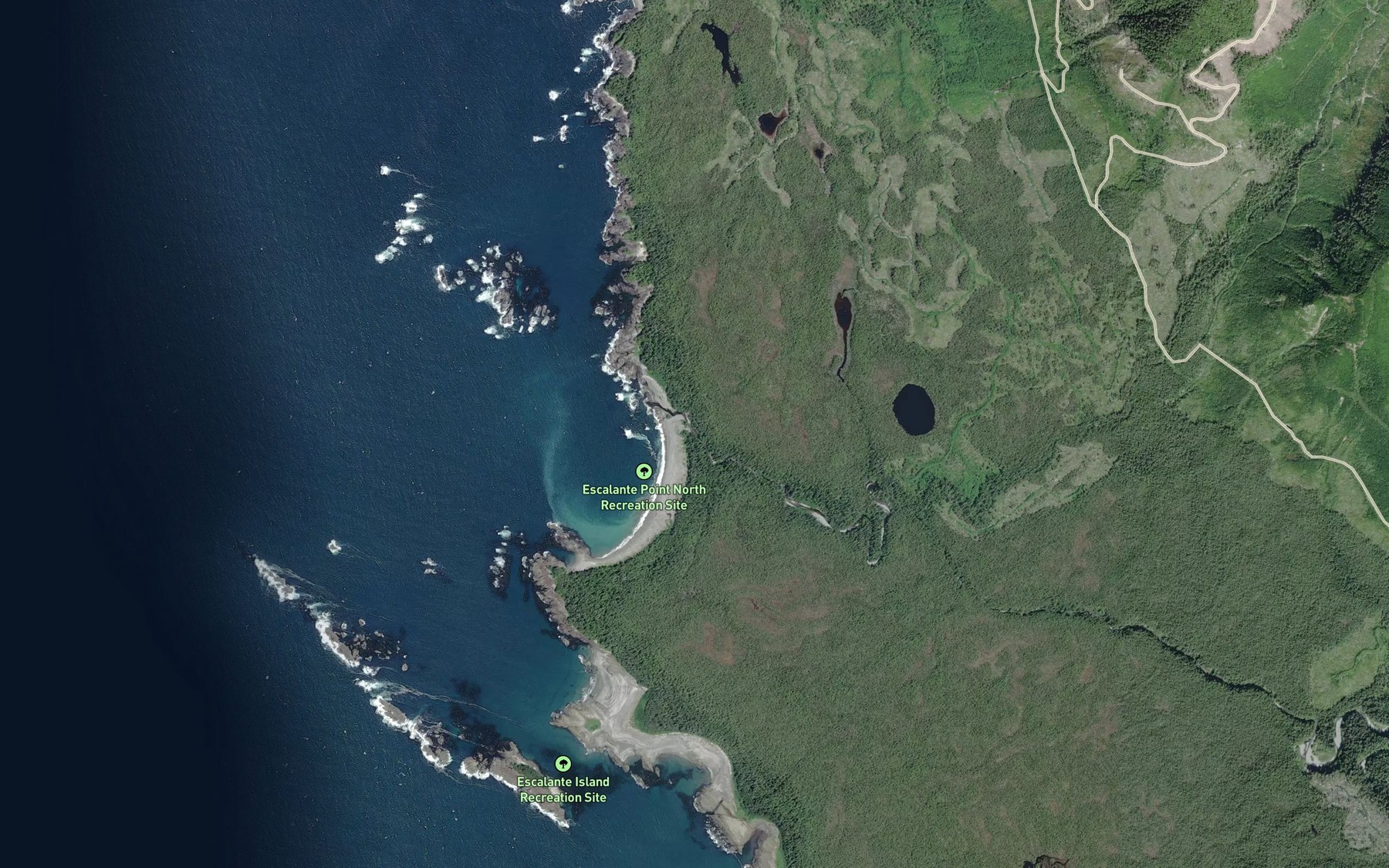 Satellite map of the Escalante River