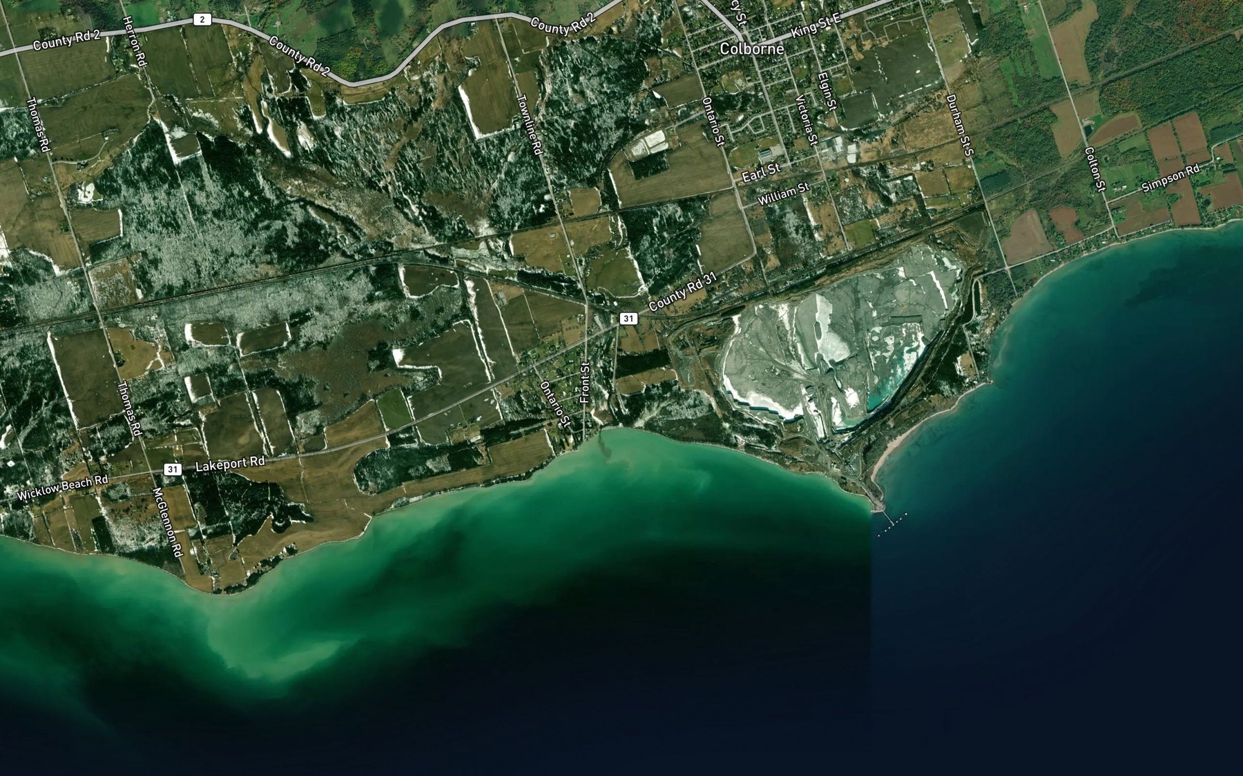 Satellite map of the Colborne Creek