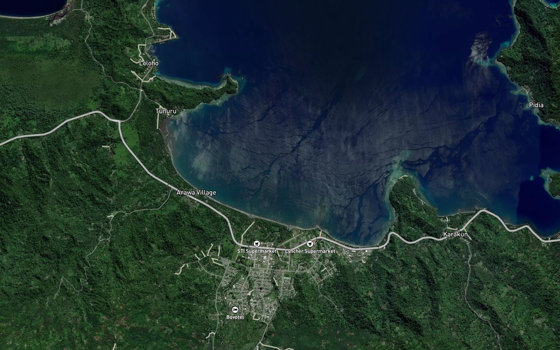 Satellite map of the Arawa Bay