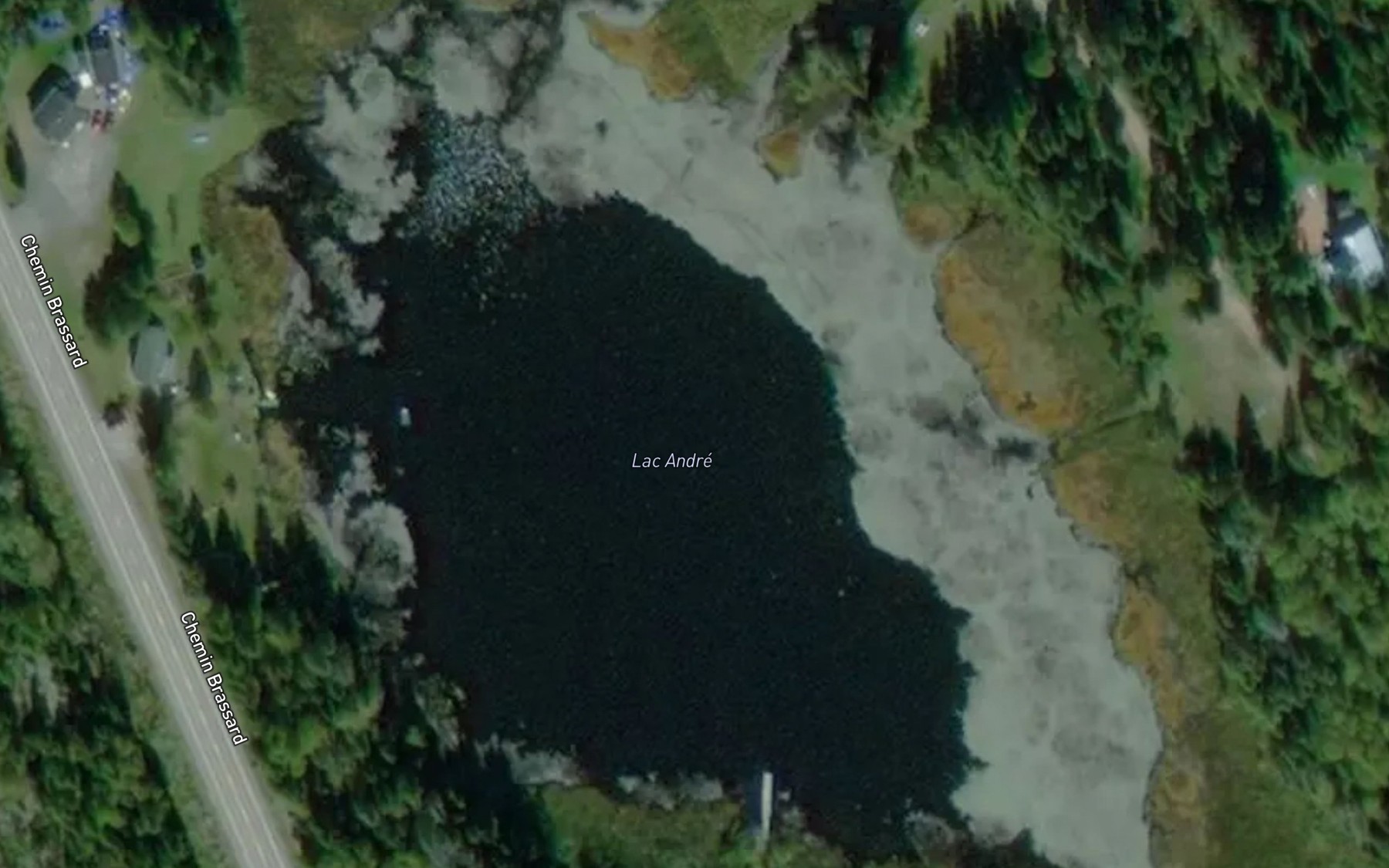 Satellite map of the Lac Andre