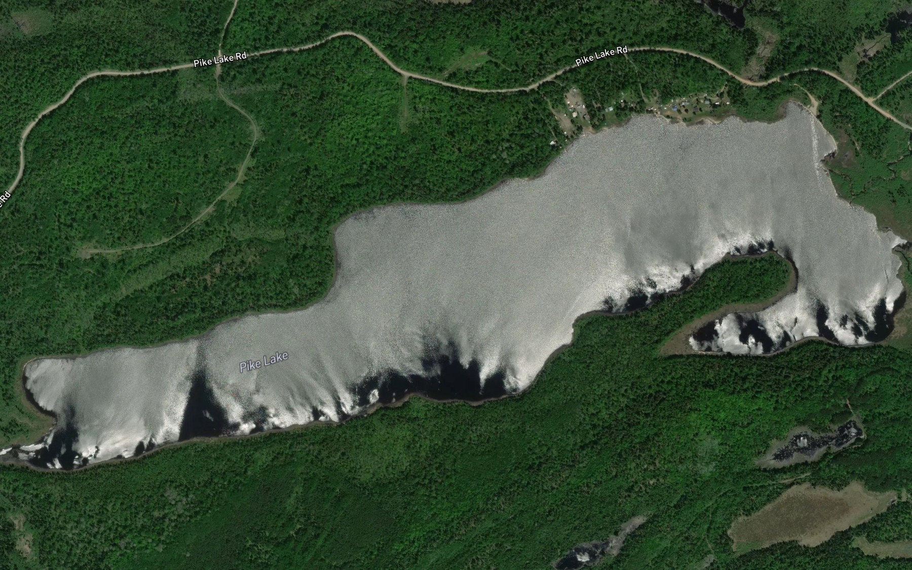 Satellite map of the Pike Lake