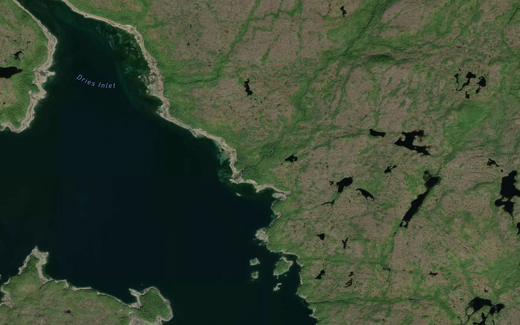 Satellite map of the Kitkatla Creek