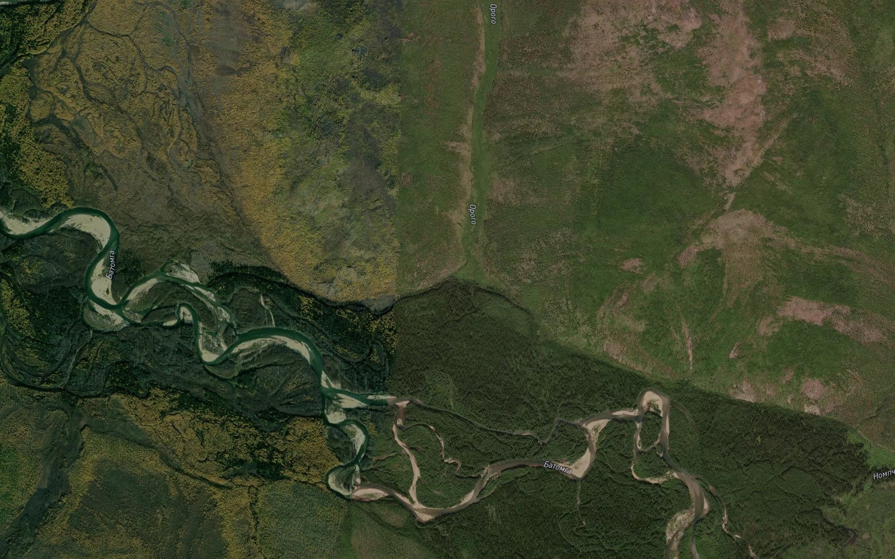 Satellite map of the Orogo