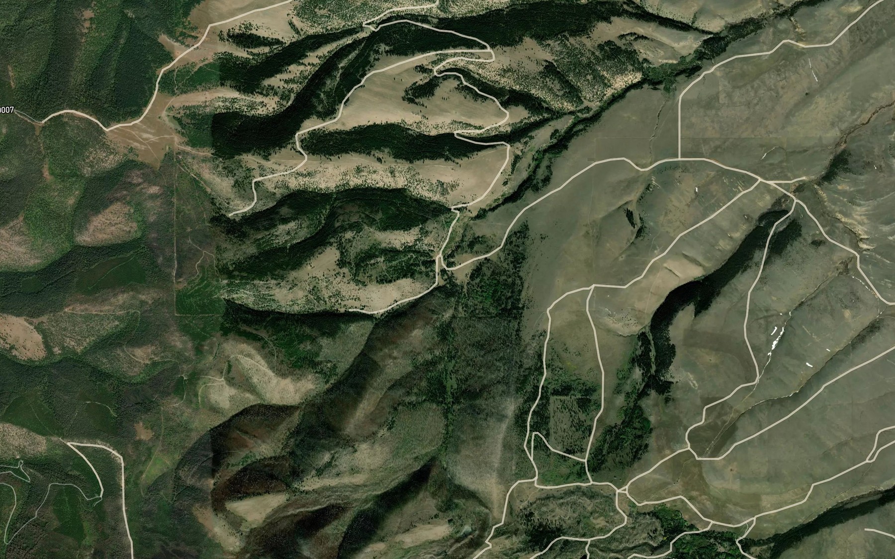 Satellite map of the Slough Creek