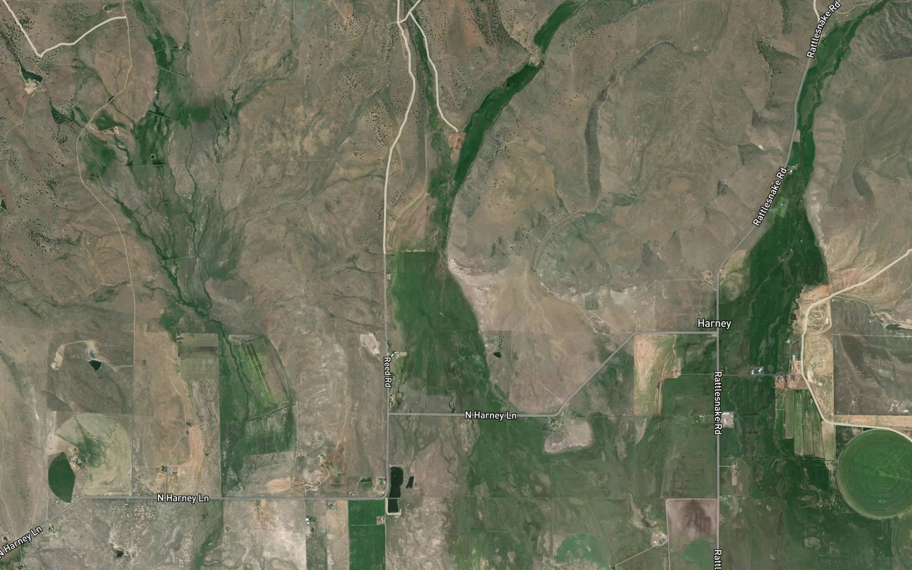 Satellite map of the Coffeepot Creek