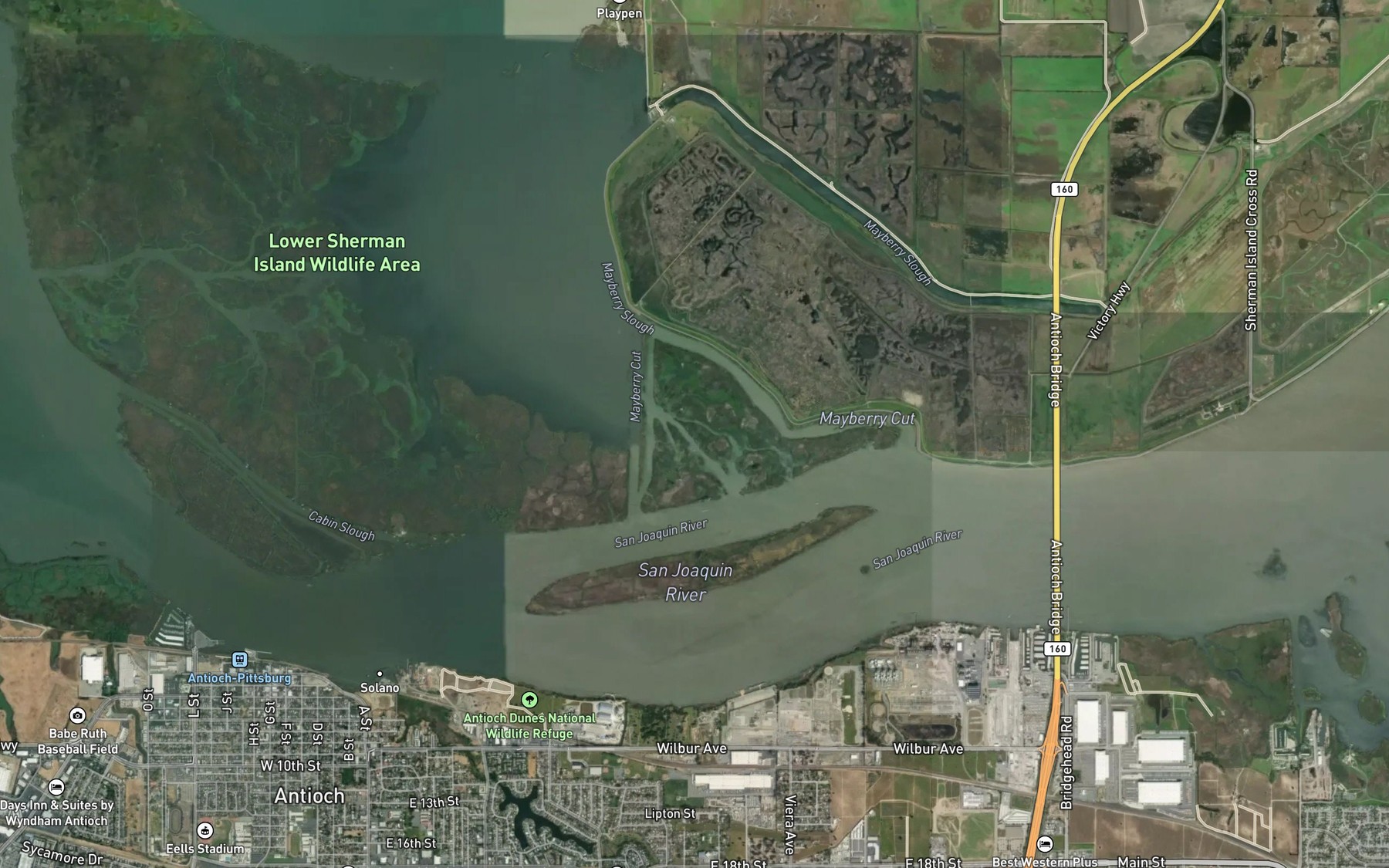 Satellite map of the Donlon Lake