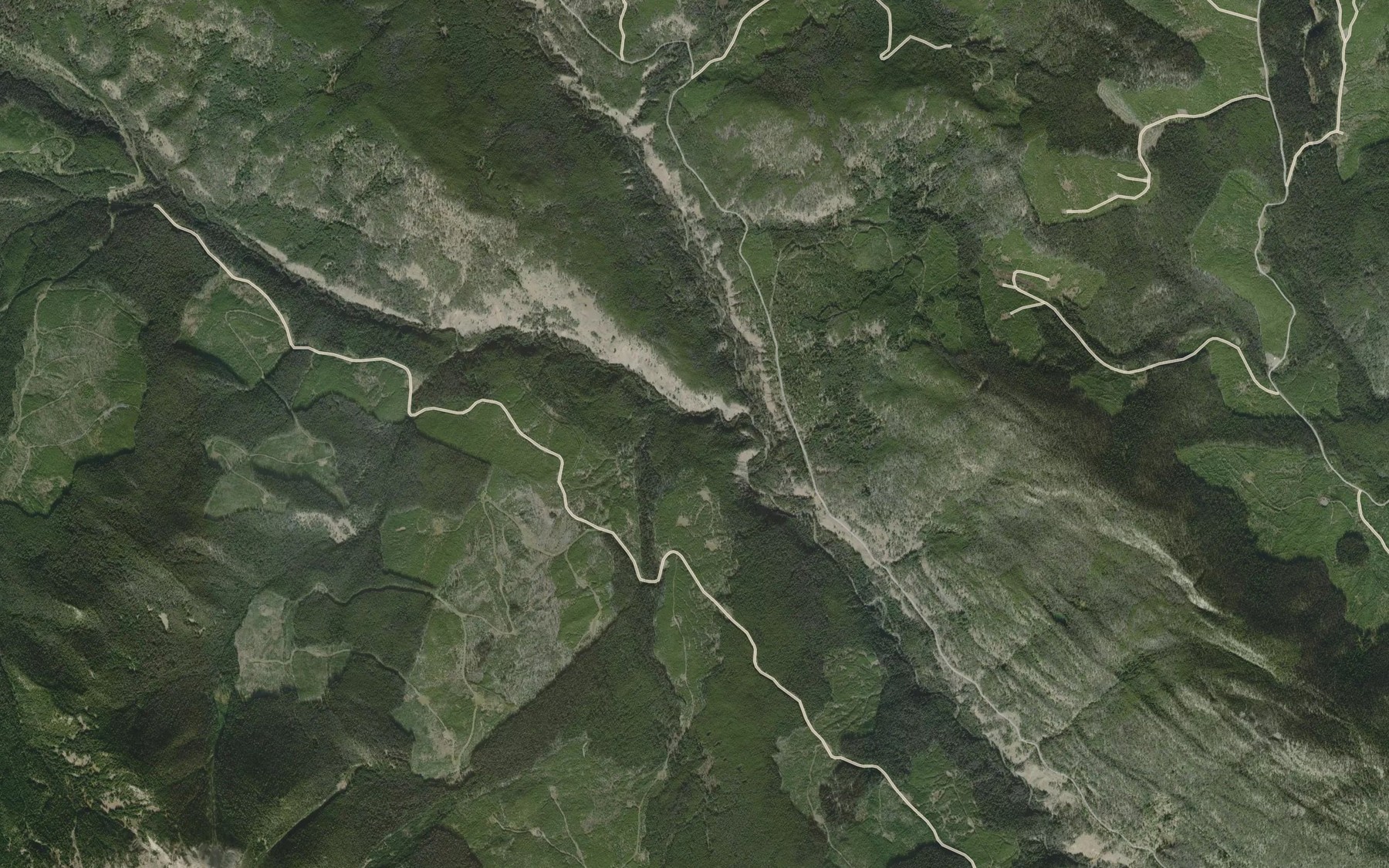 Satellite map of the Paradise Creek