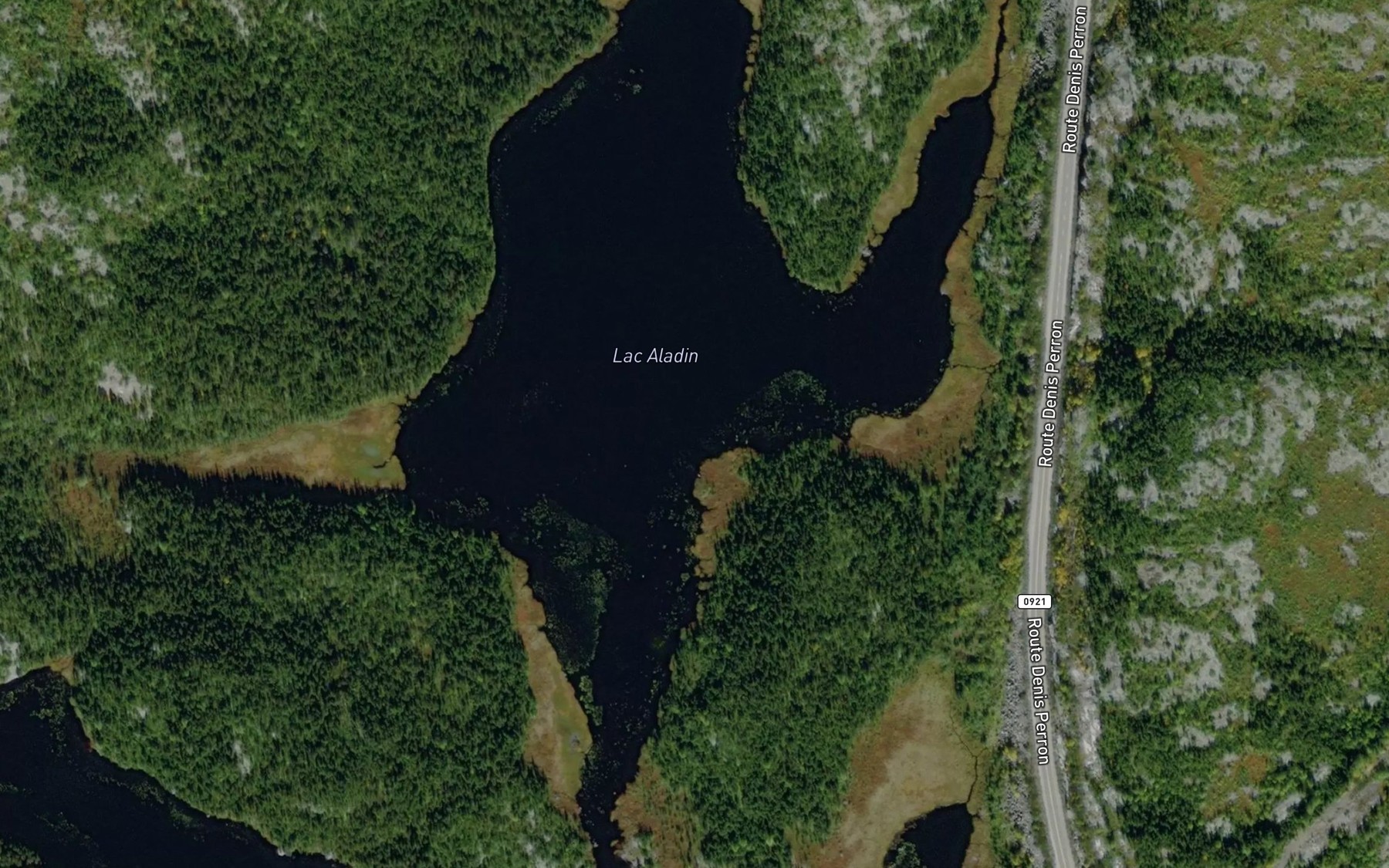 Satellite map of the Lac Aladin