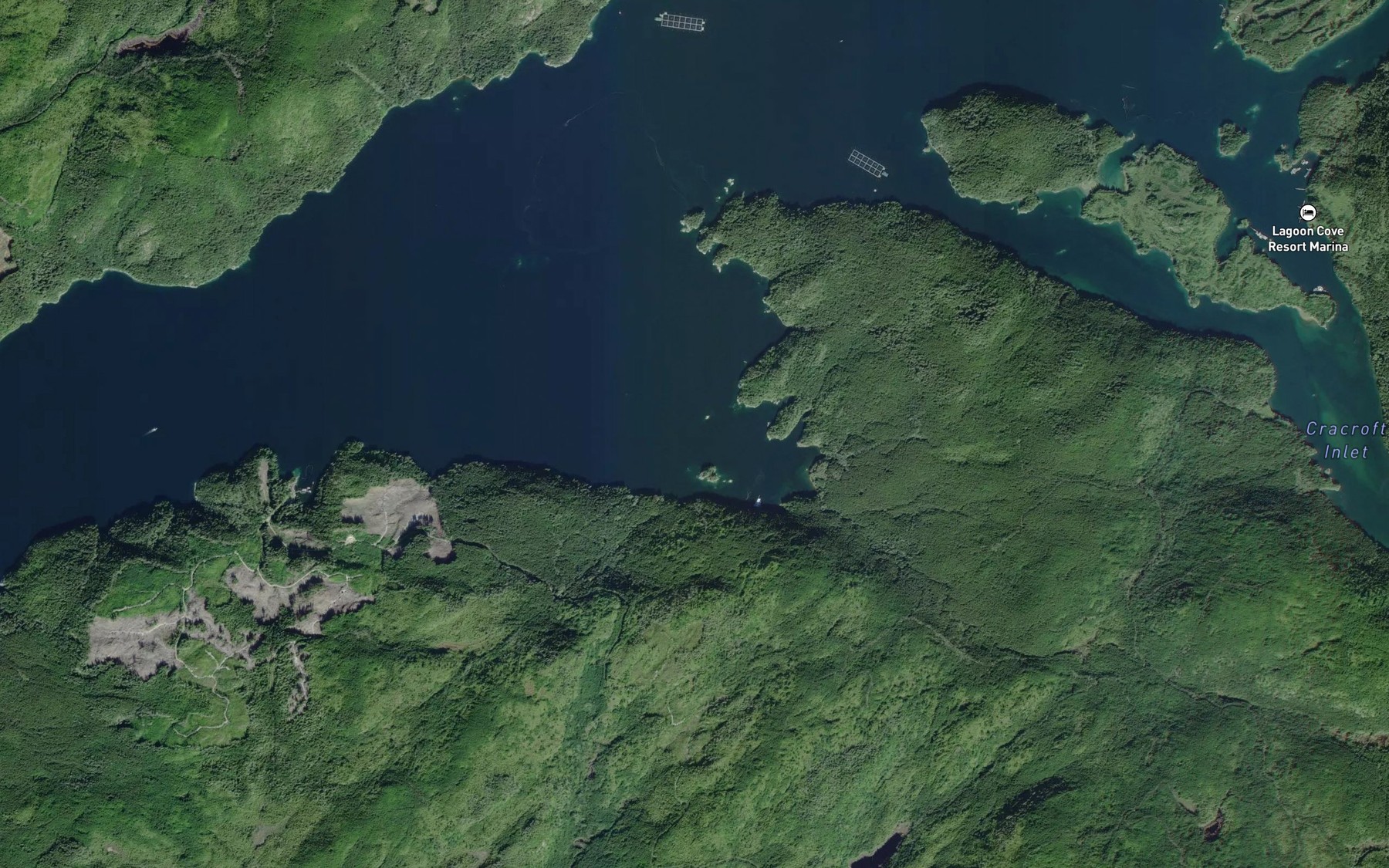 Satellite map of the Bones Bay