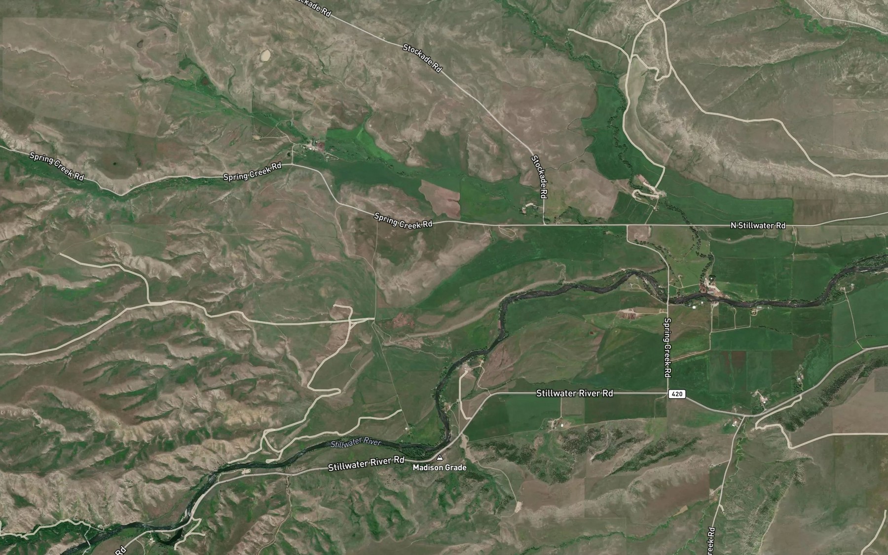 Satellite map of the Stillwater Ditch