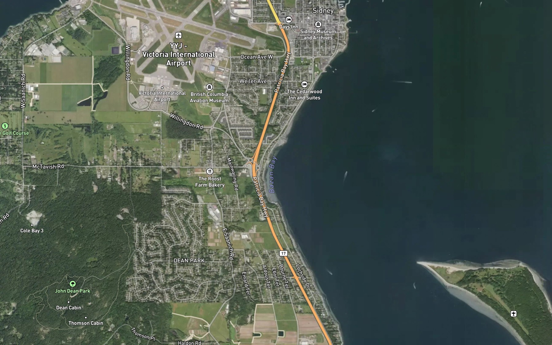 Satellite map of the Bazan Bay