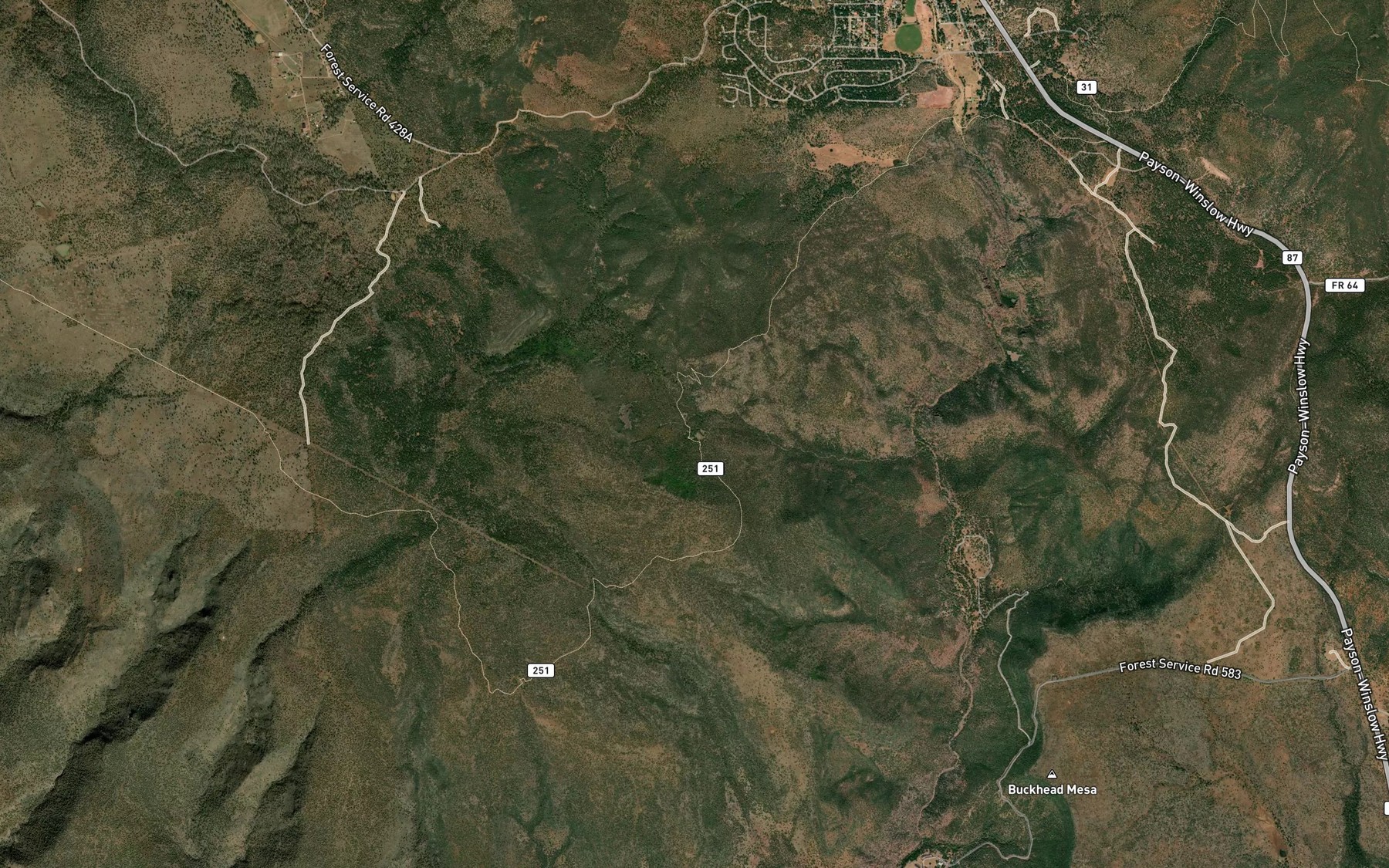 Satellite map of the Oak Spring