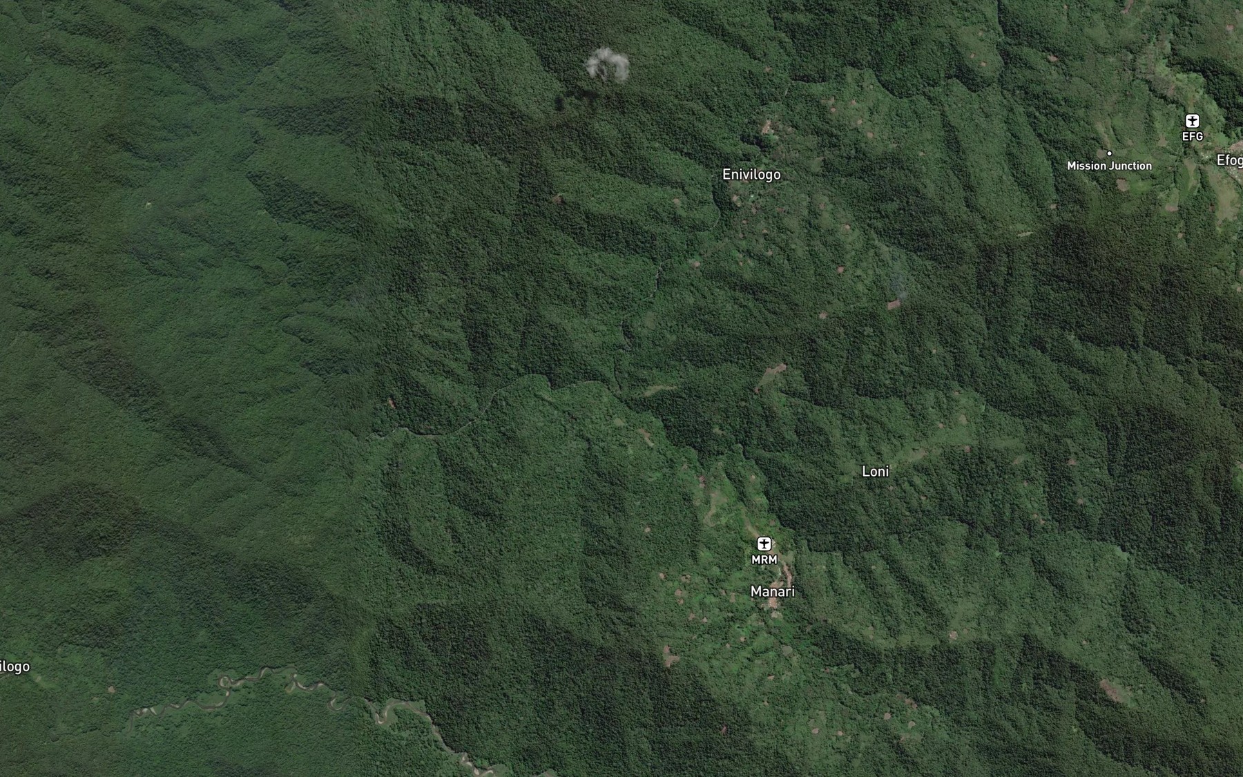 Satellite map of the Fagume River