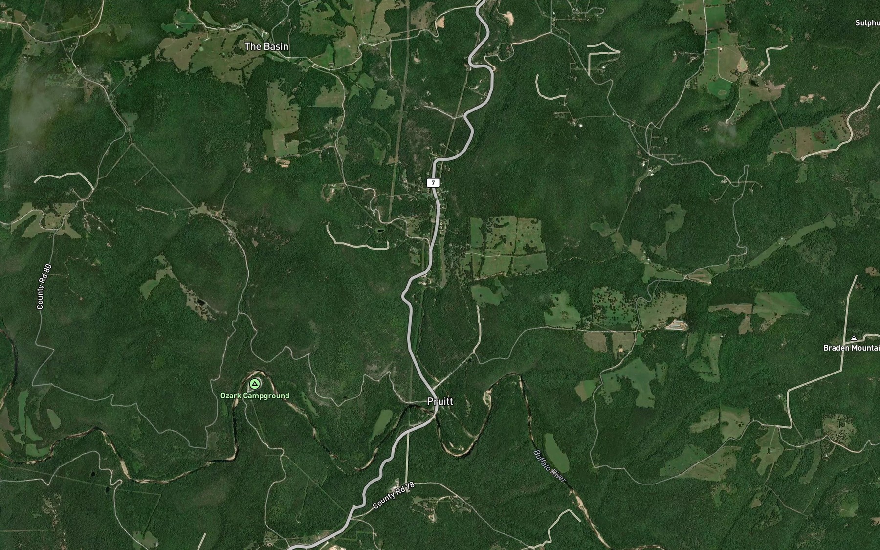 Satellite map of the Mill Creek Hollow Reservoir