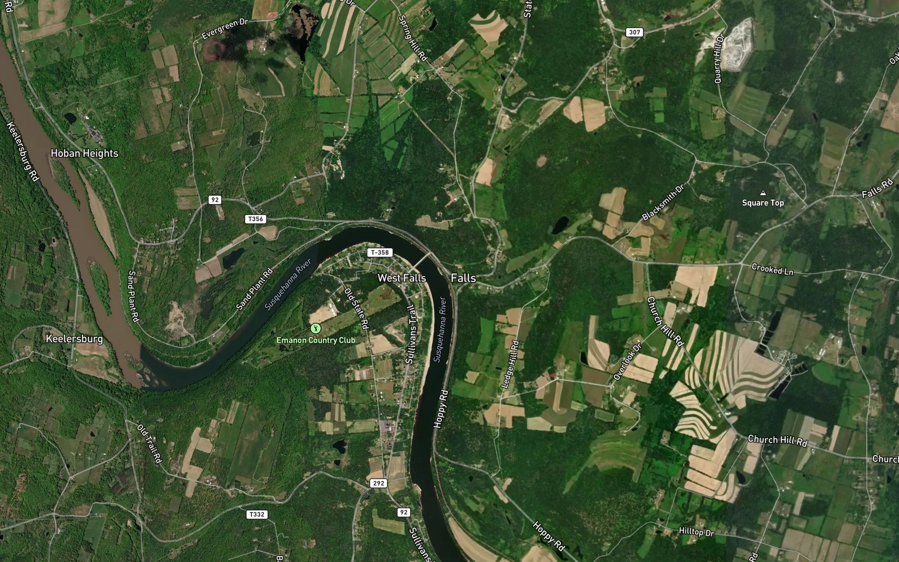 Satellite map of the Buttermilk Creek
