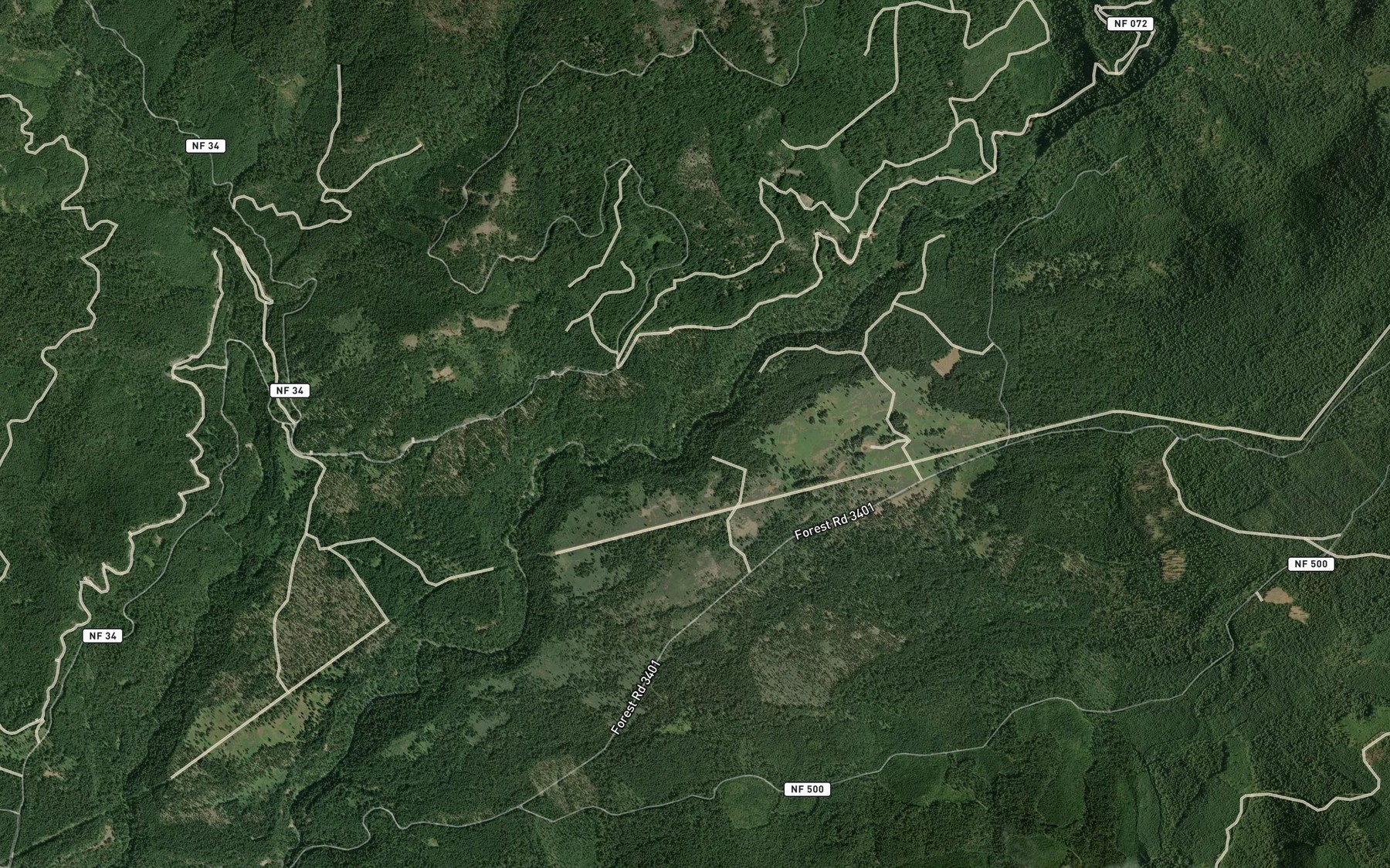 Satellite map of the Alvin Creek