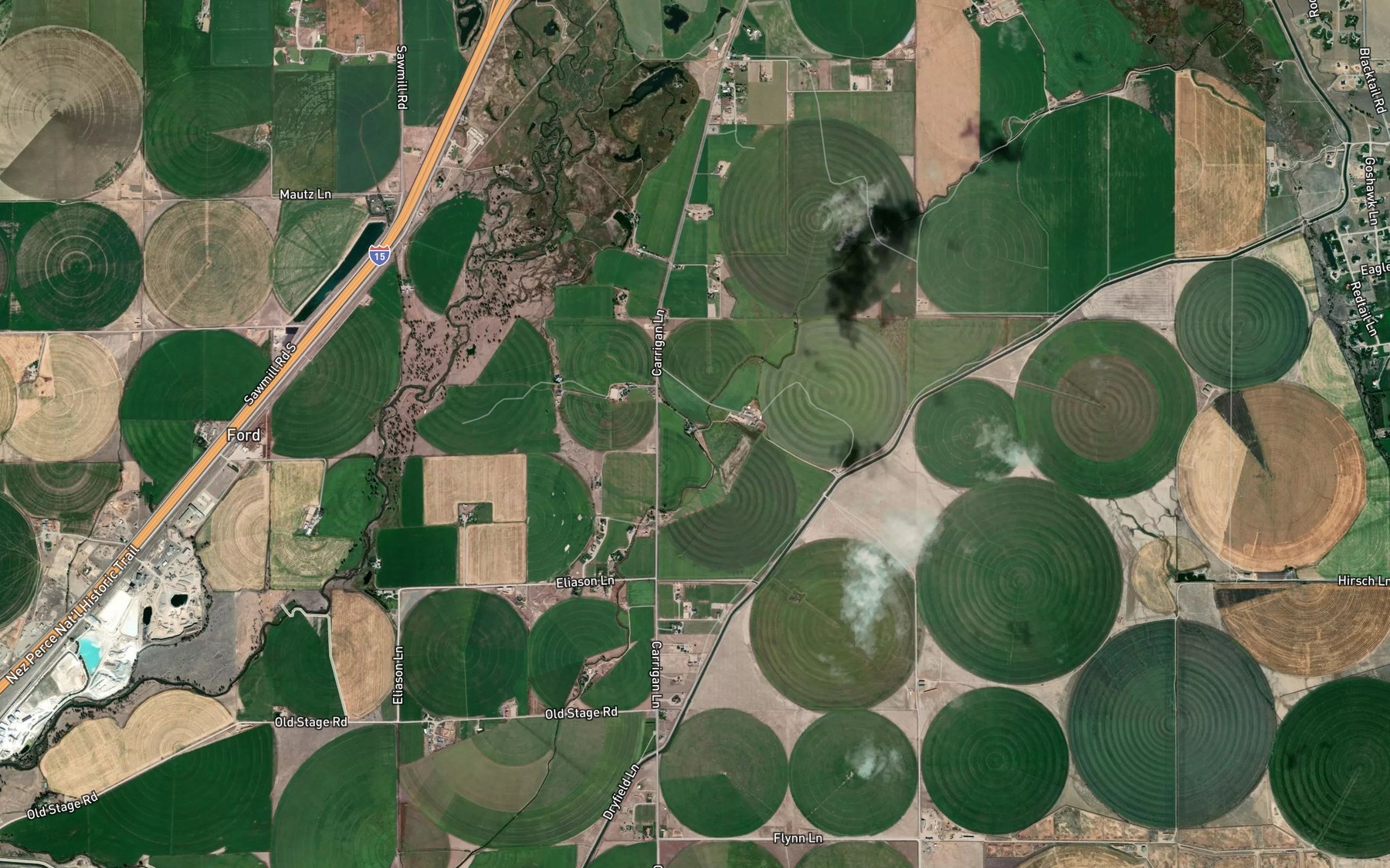 Satellite map of the Canyon Ditch