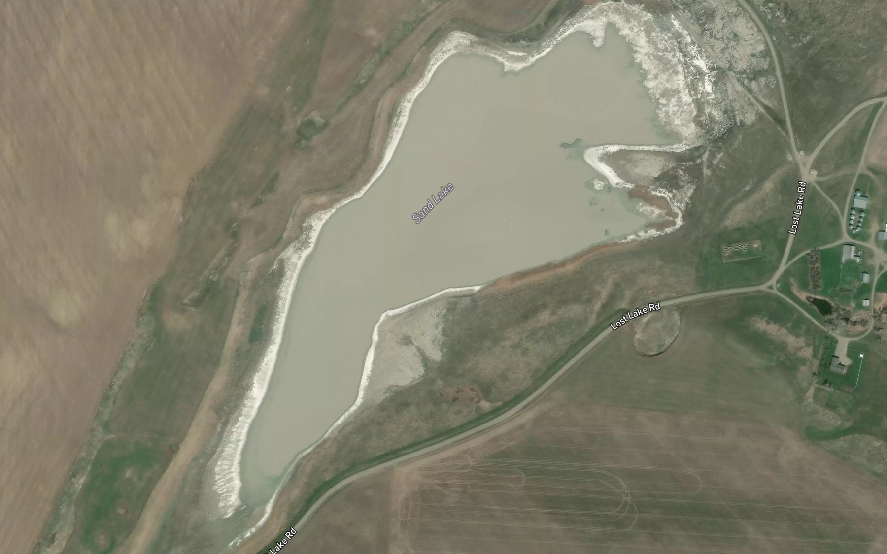Satellite map of the Sand Lake