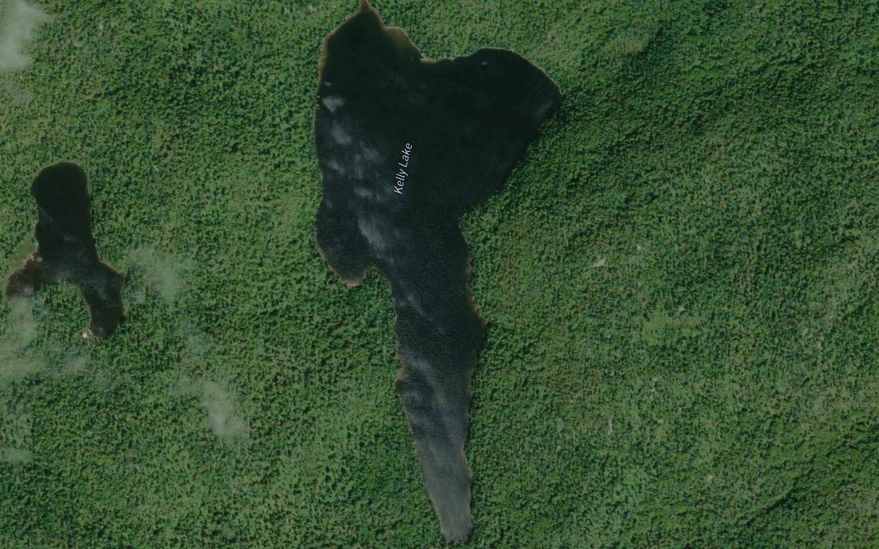 Satellite map of the Kelly Lake