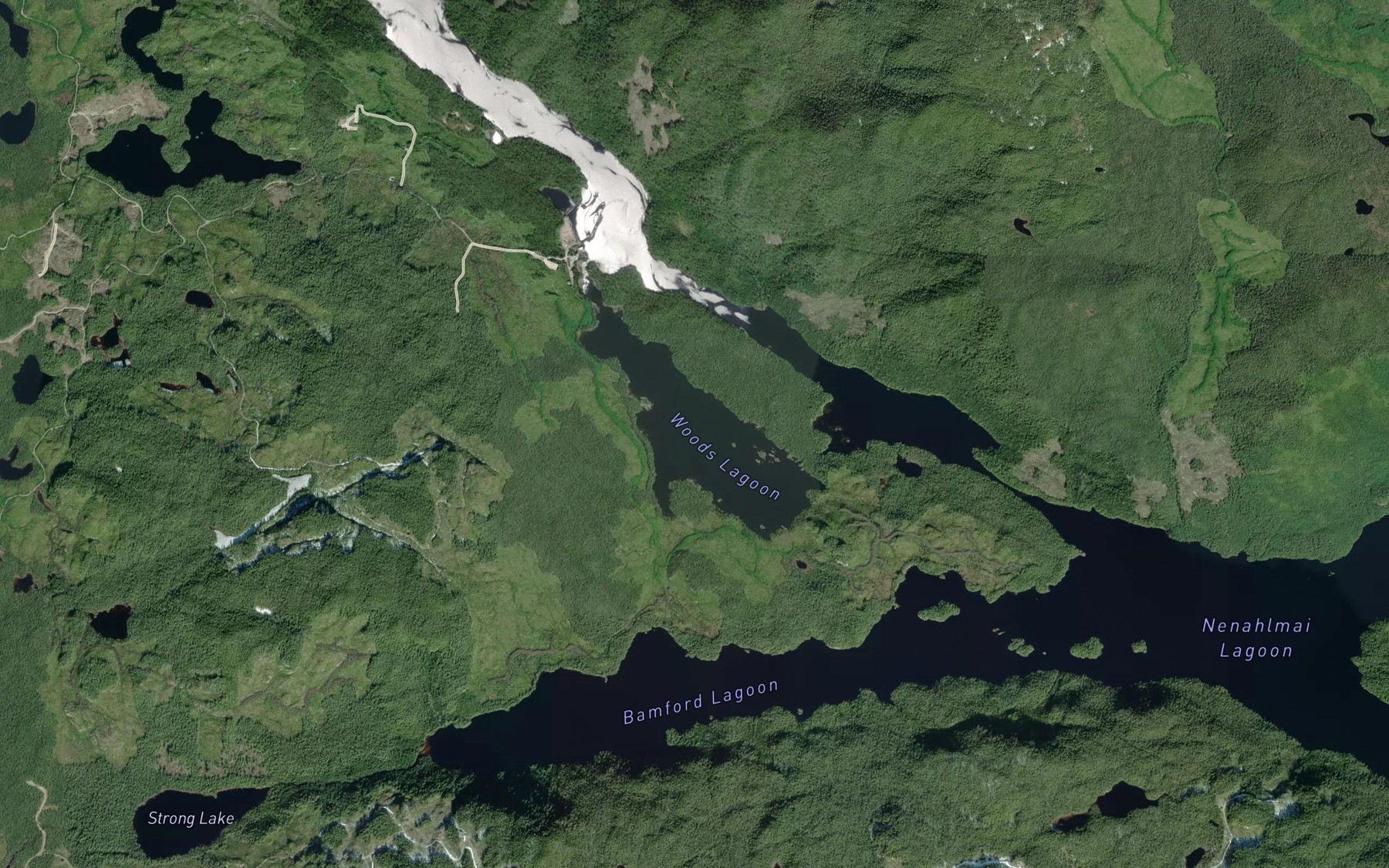 Satellite map of the Woods Lagoon