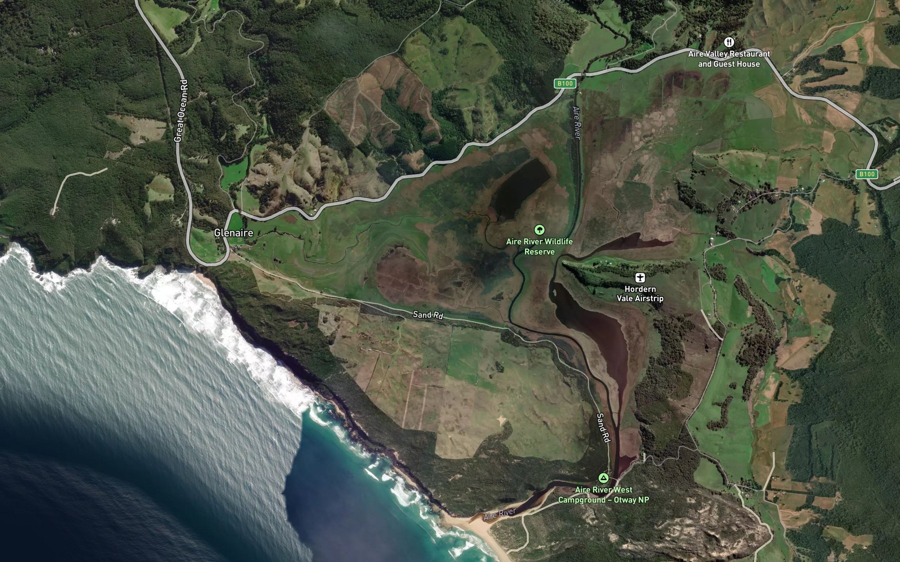 Satellite map of the Lake Calder
