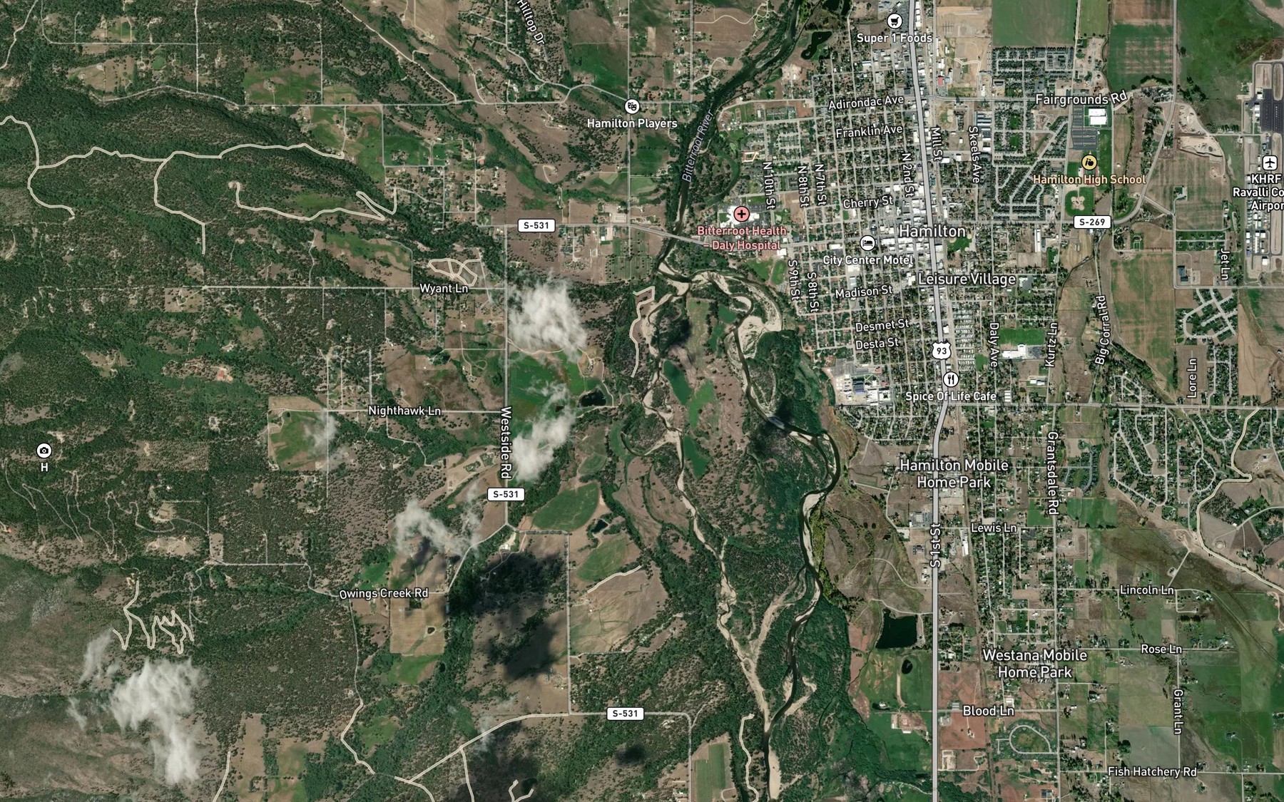 Satellite map of the Sawtooth Creek