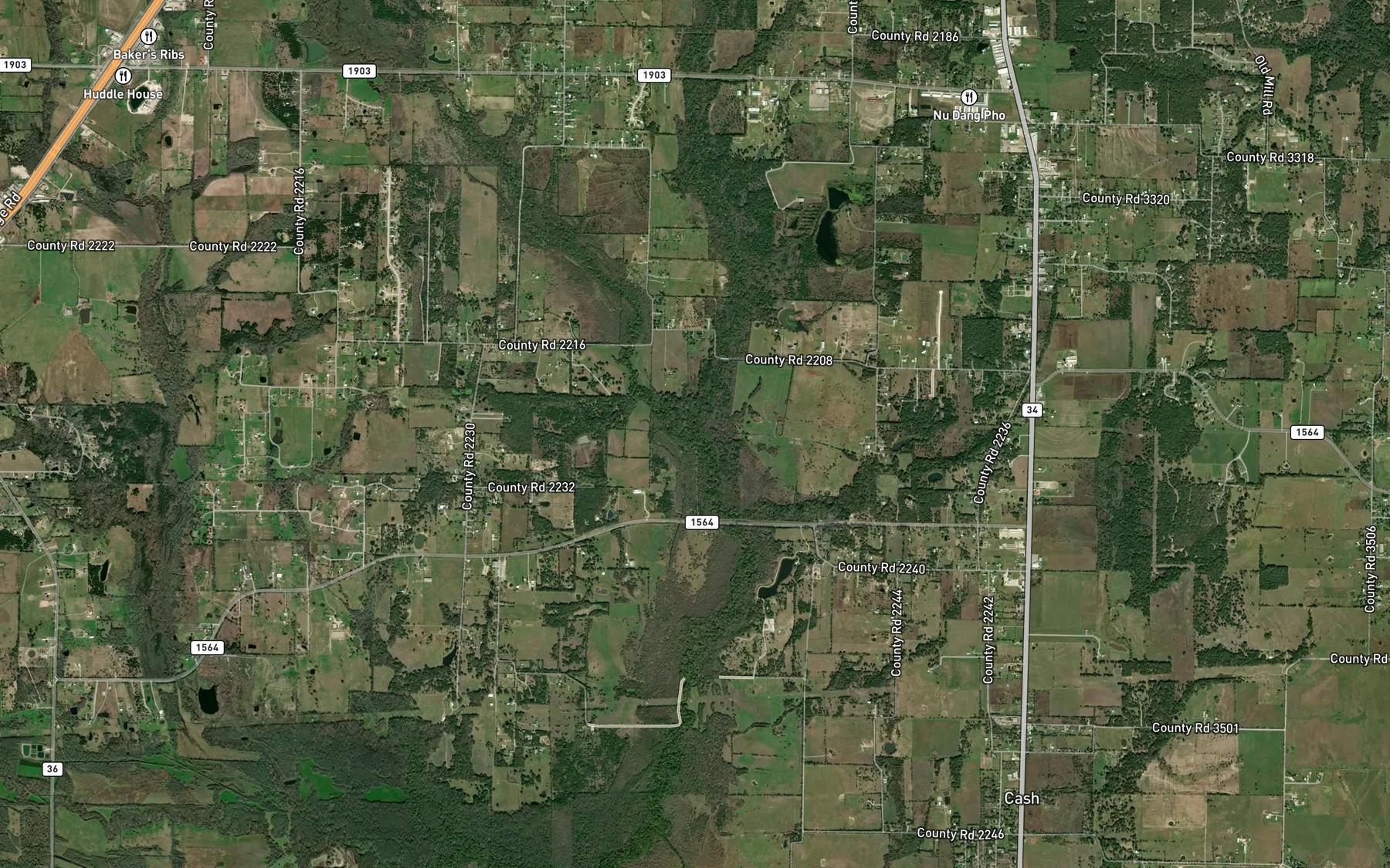 Satellite map of the Farber Creek