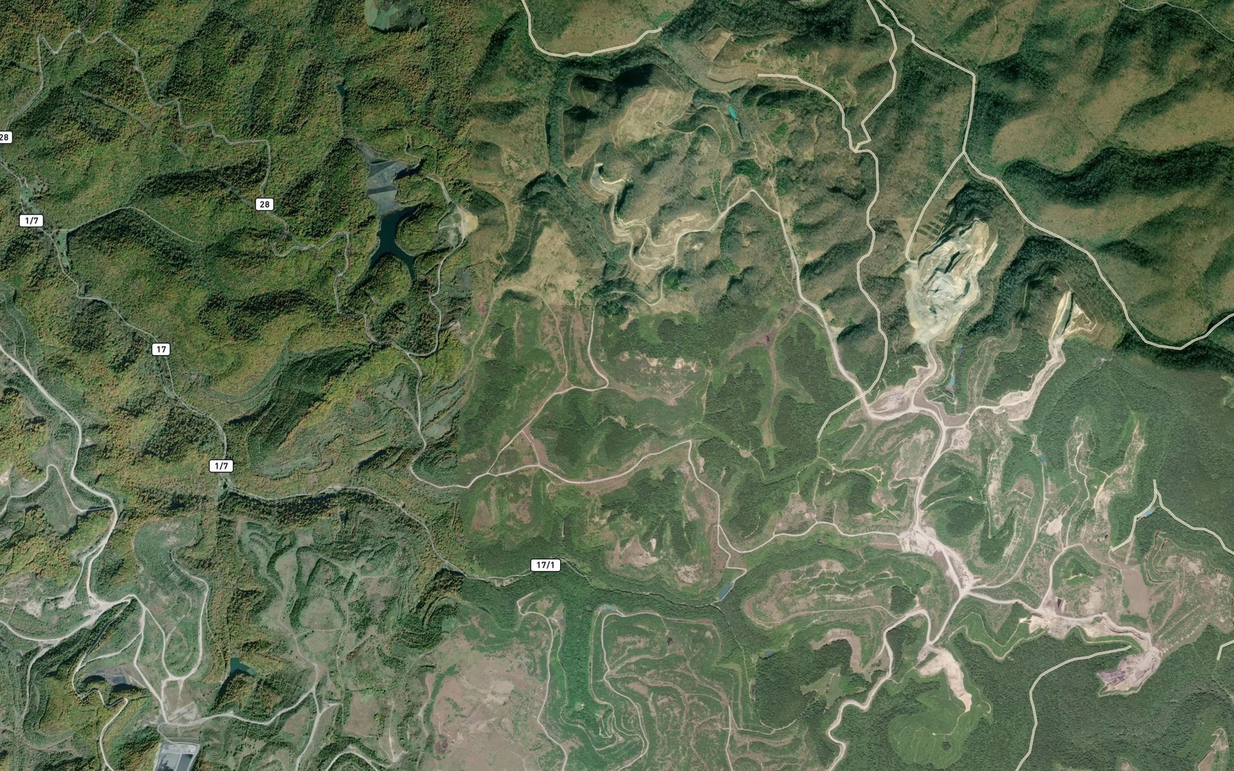 Satellite map of the Franks Branch