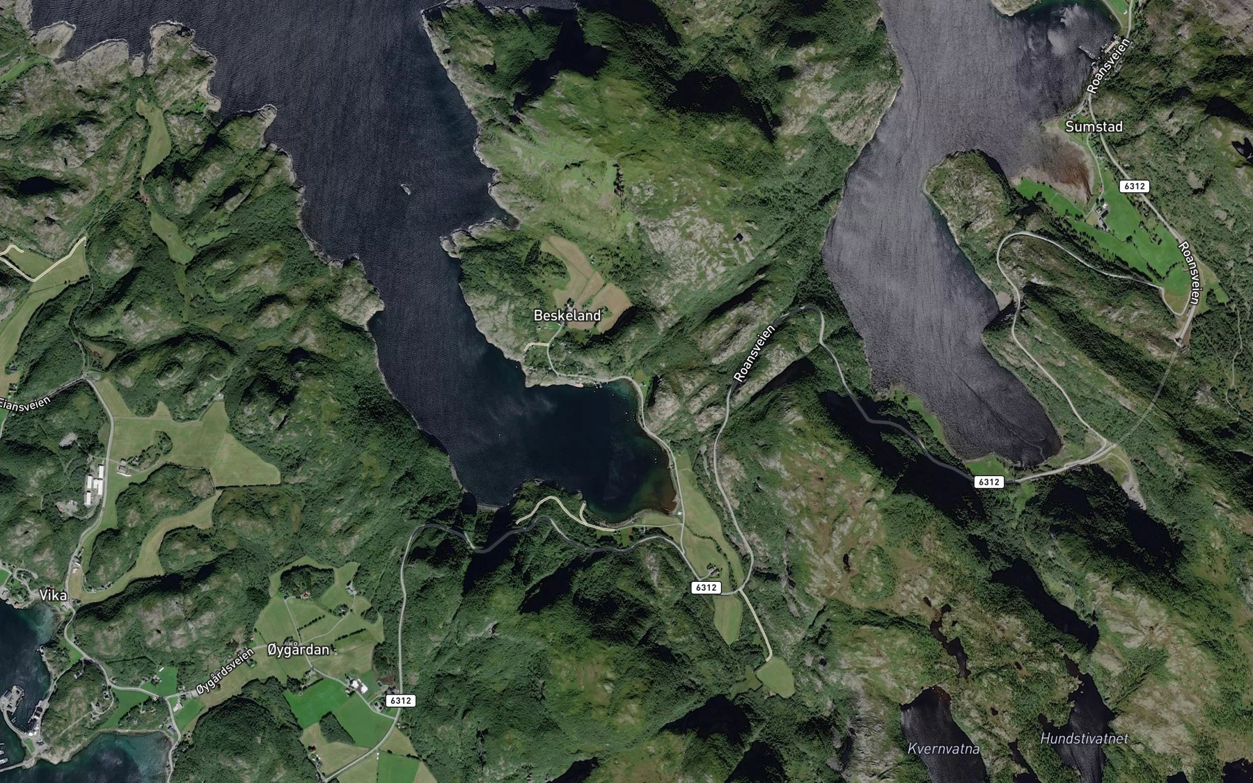 Satellite map of the Buavikbukta