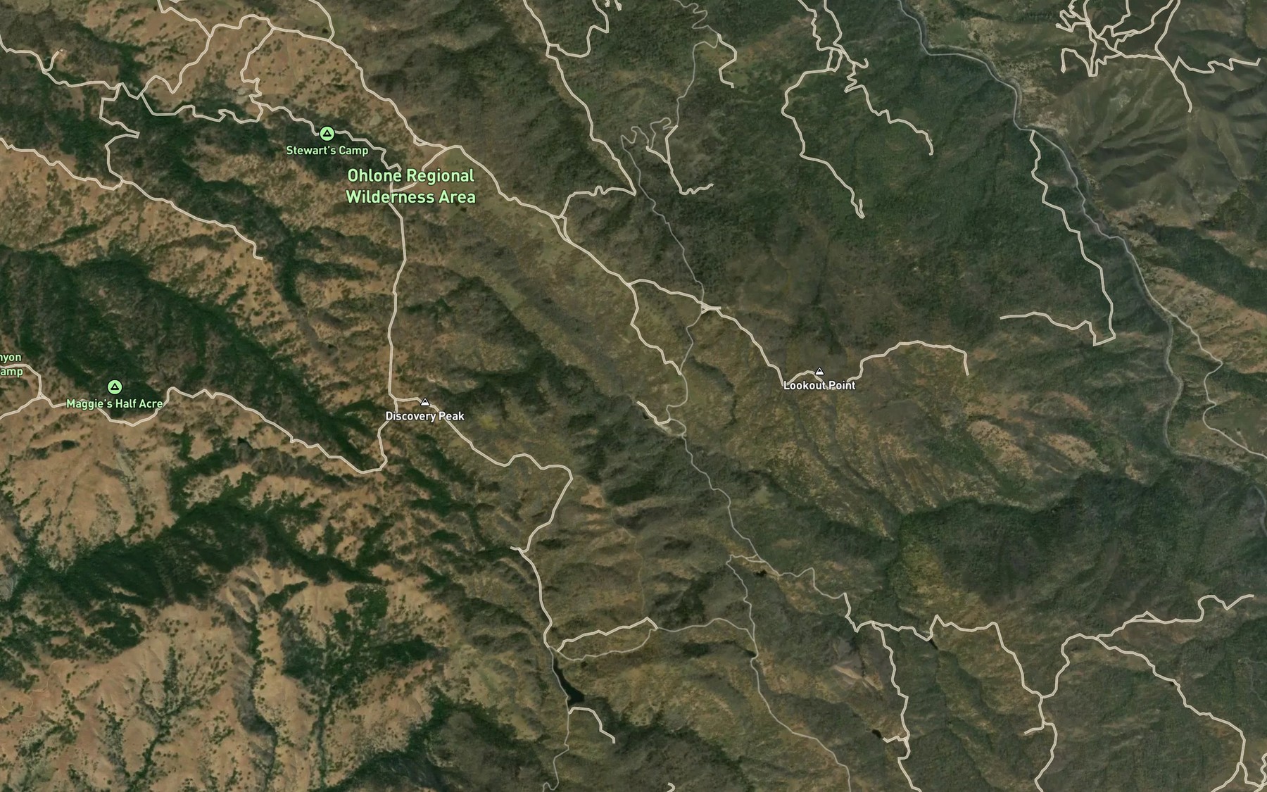 Satellite map of the Shafer Creek