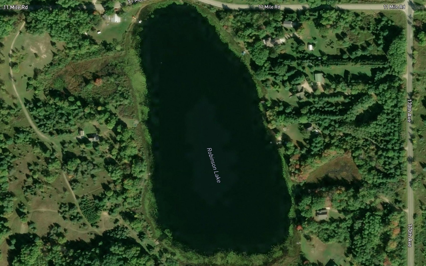 Satellite map of the Robinson Lake