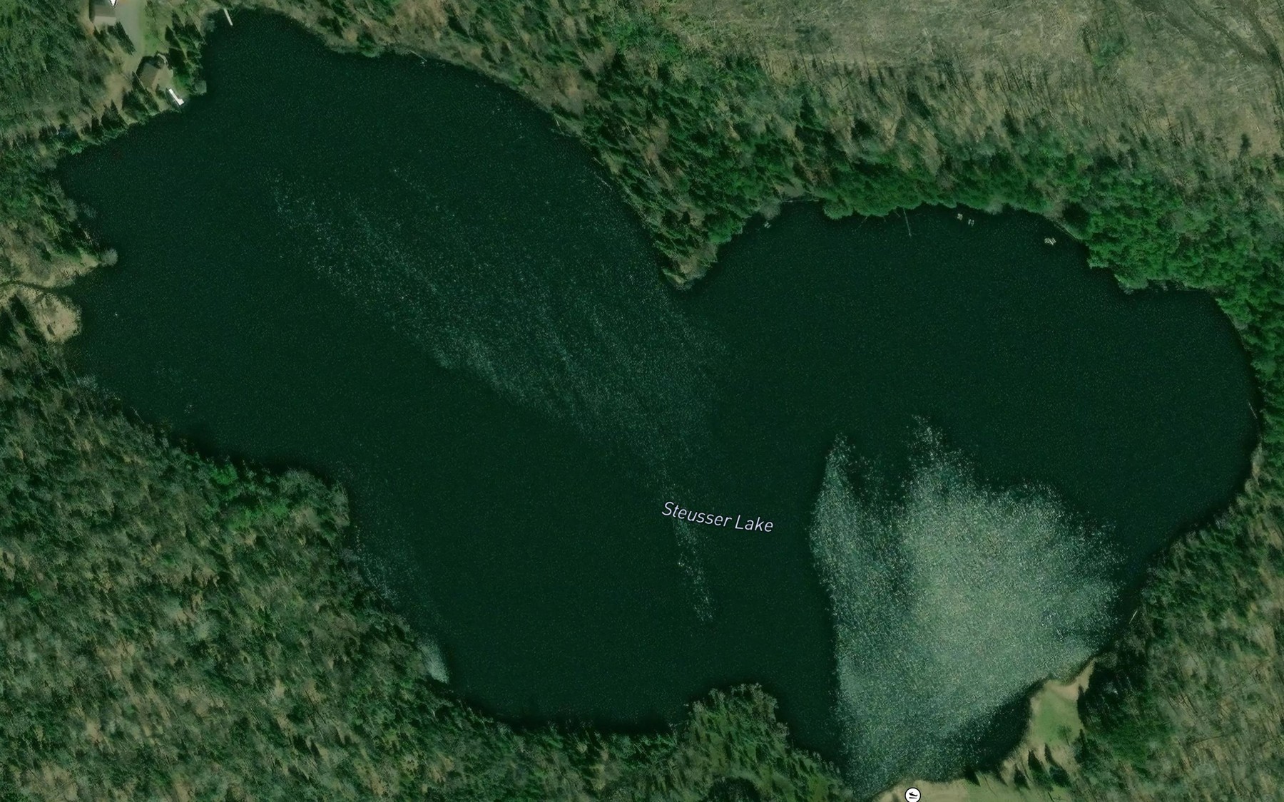 Satellite map of the Steusser Lake