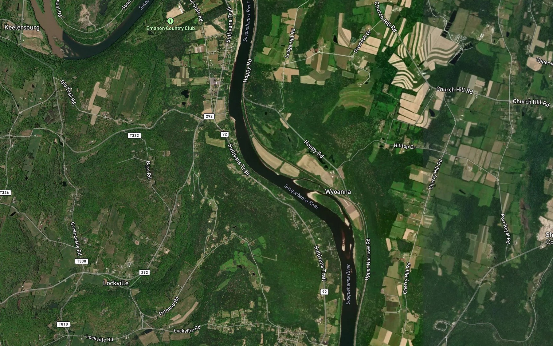Satellite map of the Keeler Creek