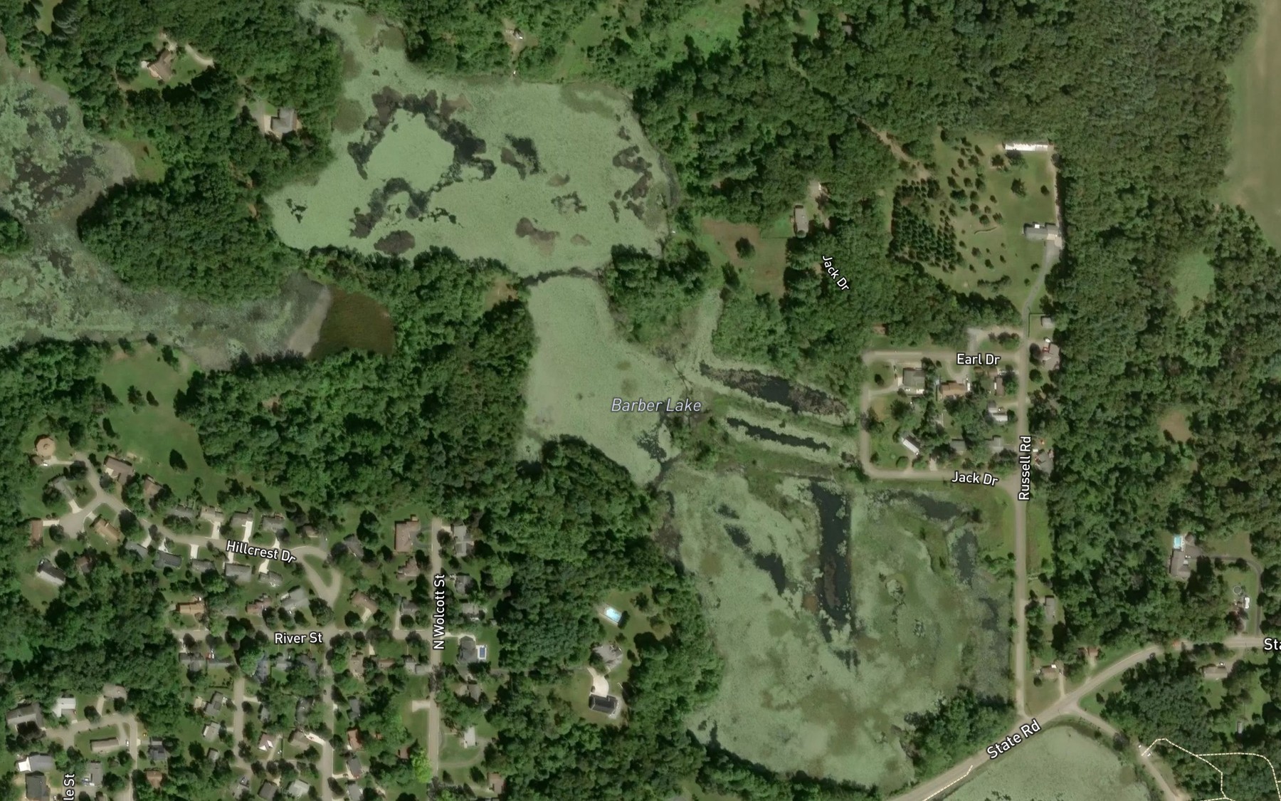 Satellite map of the Barber Lake