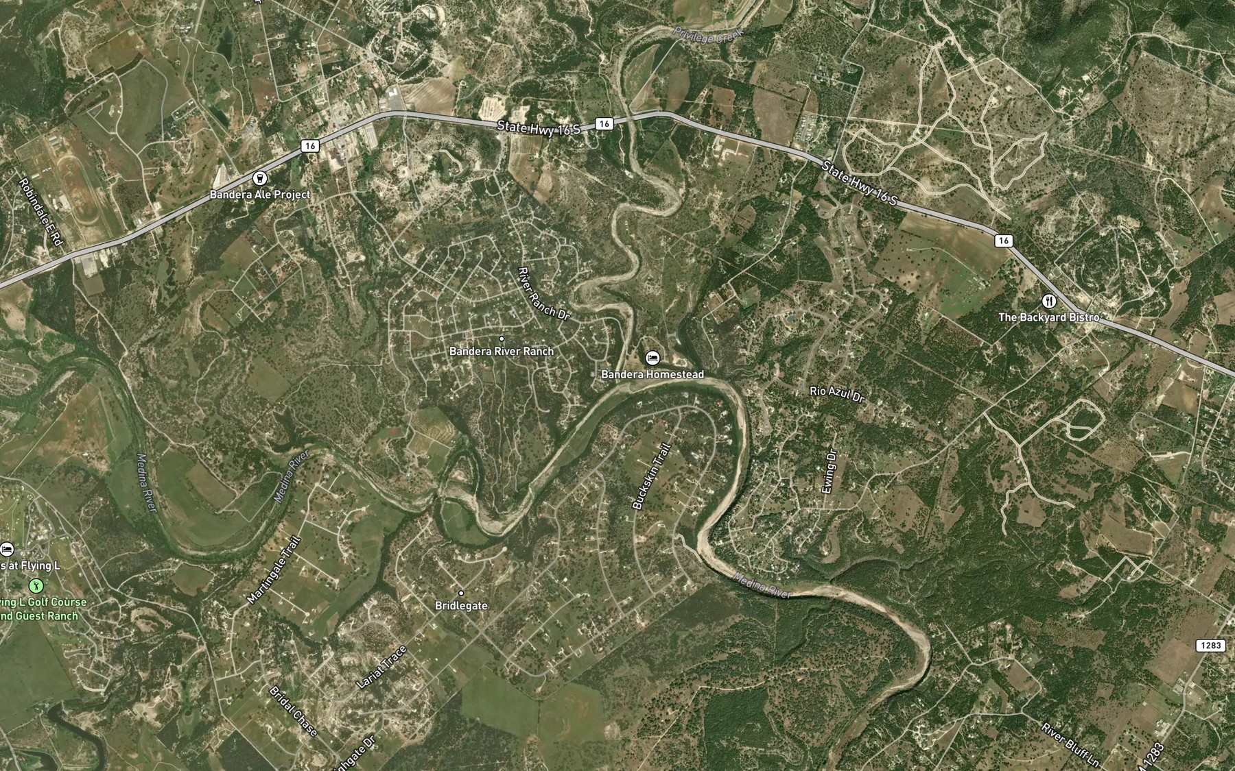 Satellite map of the Privilege Creek
