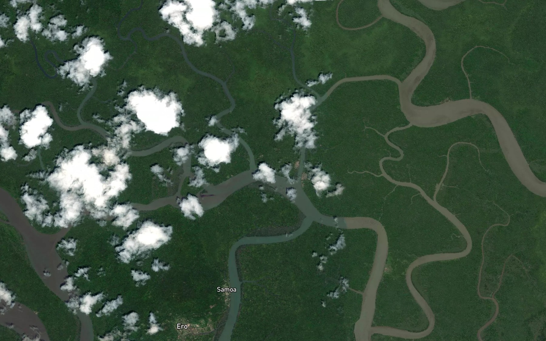Satellite map of the Pua River