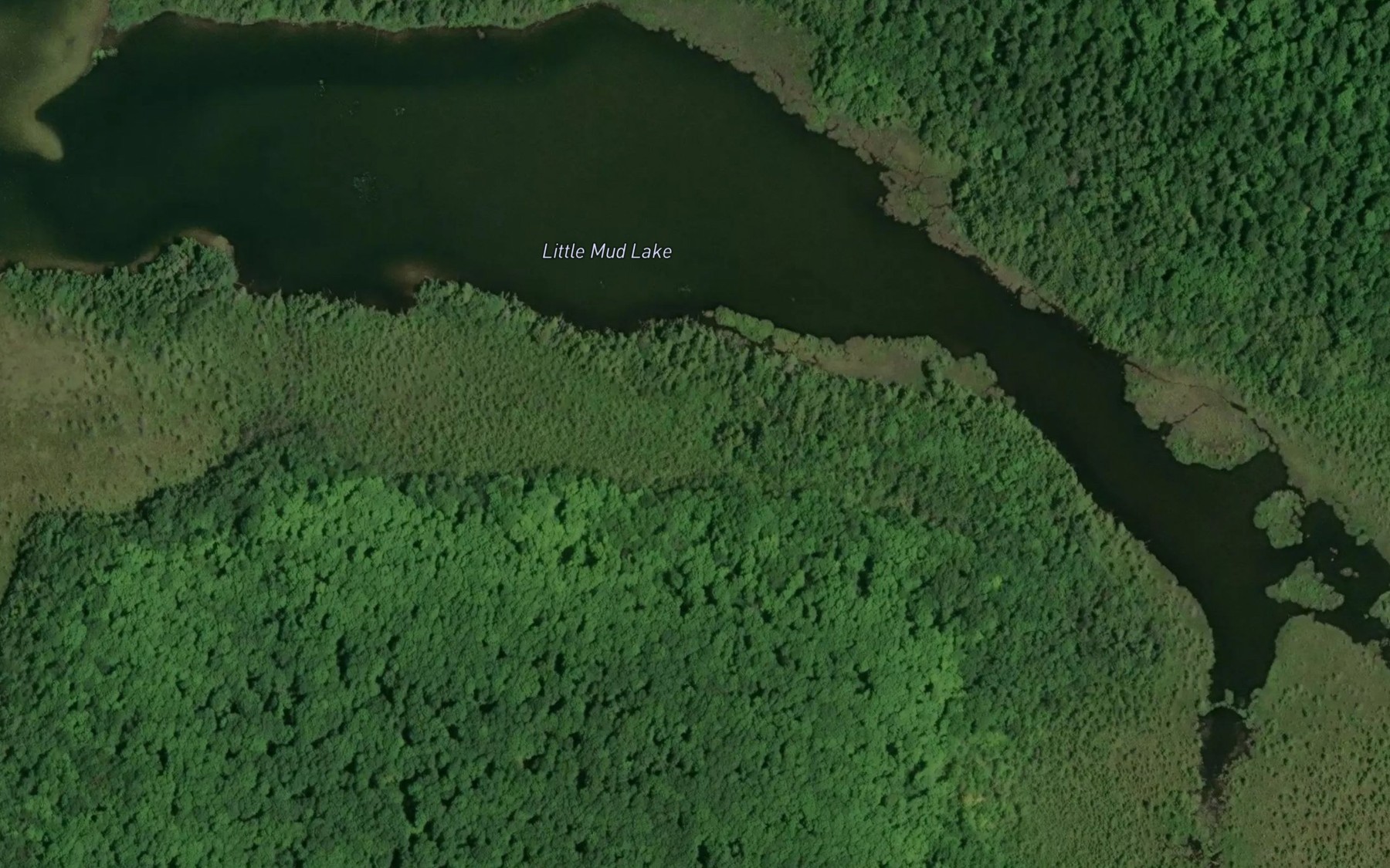 Satellite map of the Little Mud Lake