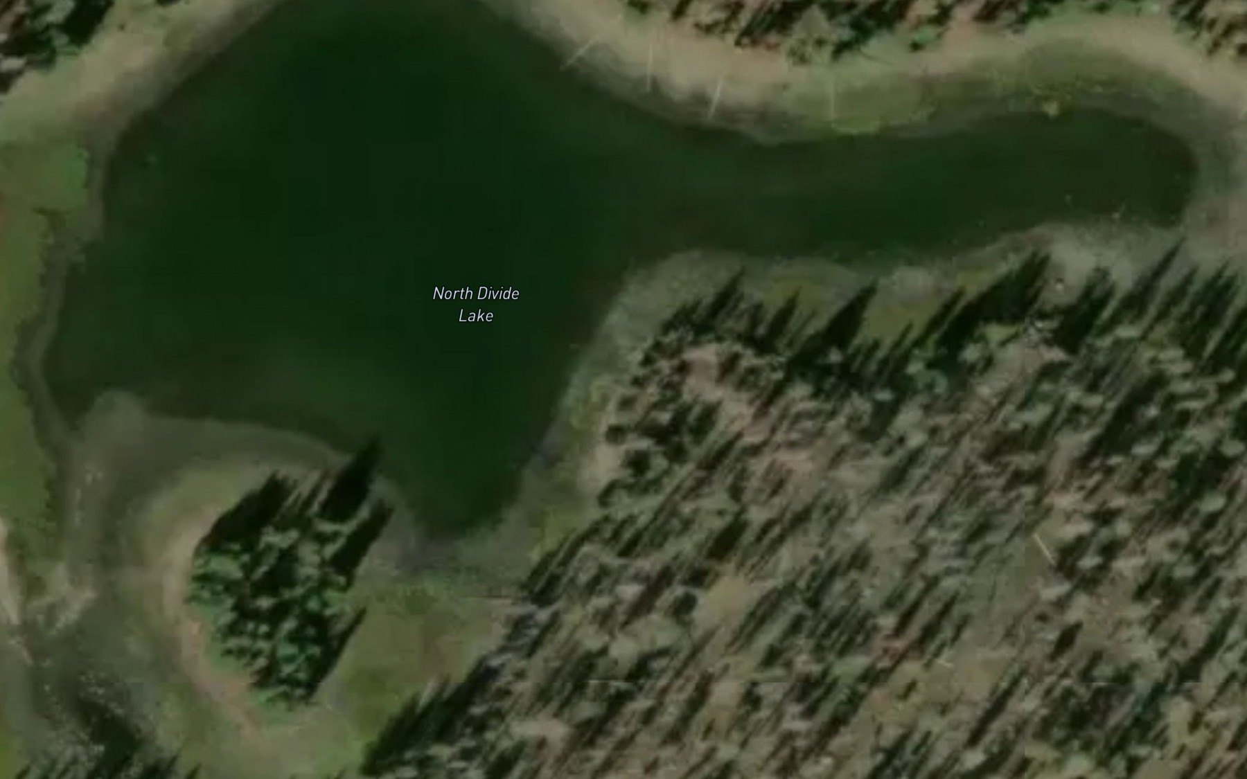 Satellite map of the North Divide Lake
