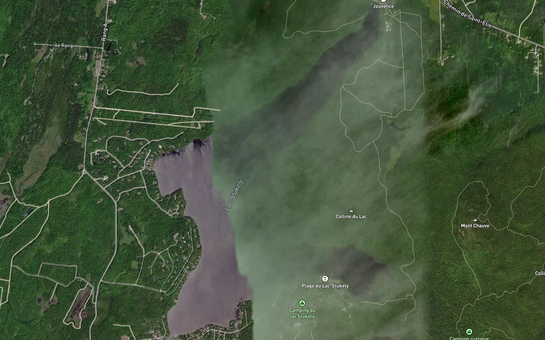 Satellite map of the Lac Stukely