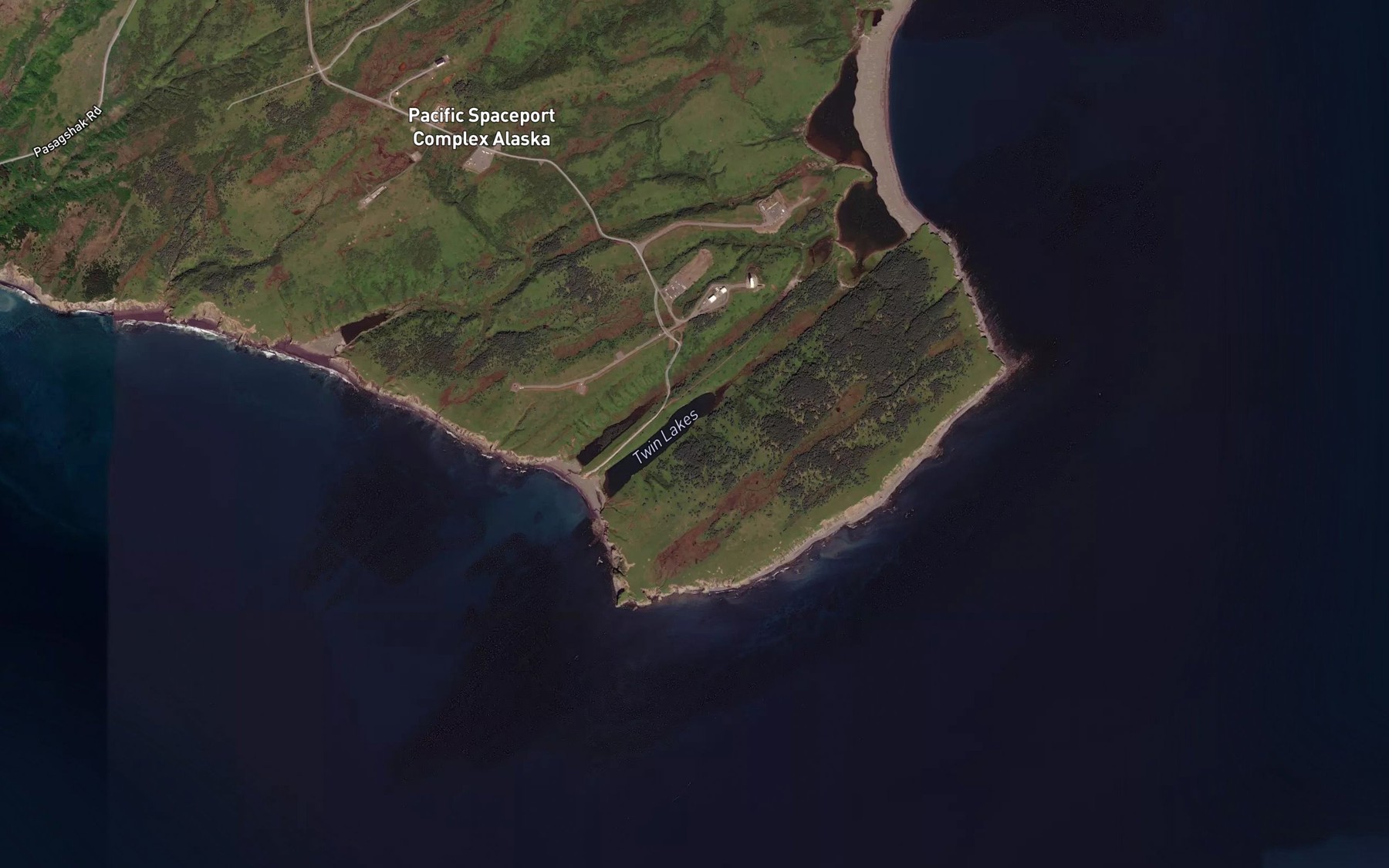 Satellite map of the Twin Lakes