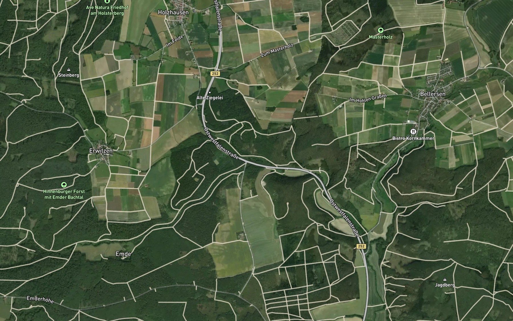 Satellite map of the Emder Bach