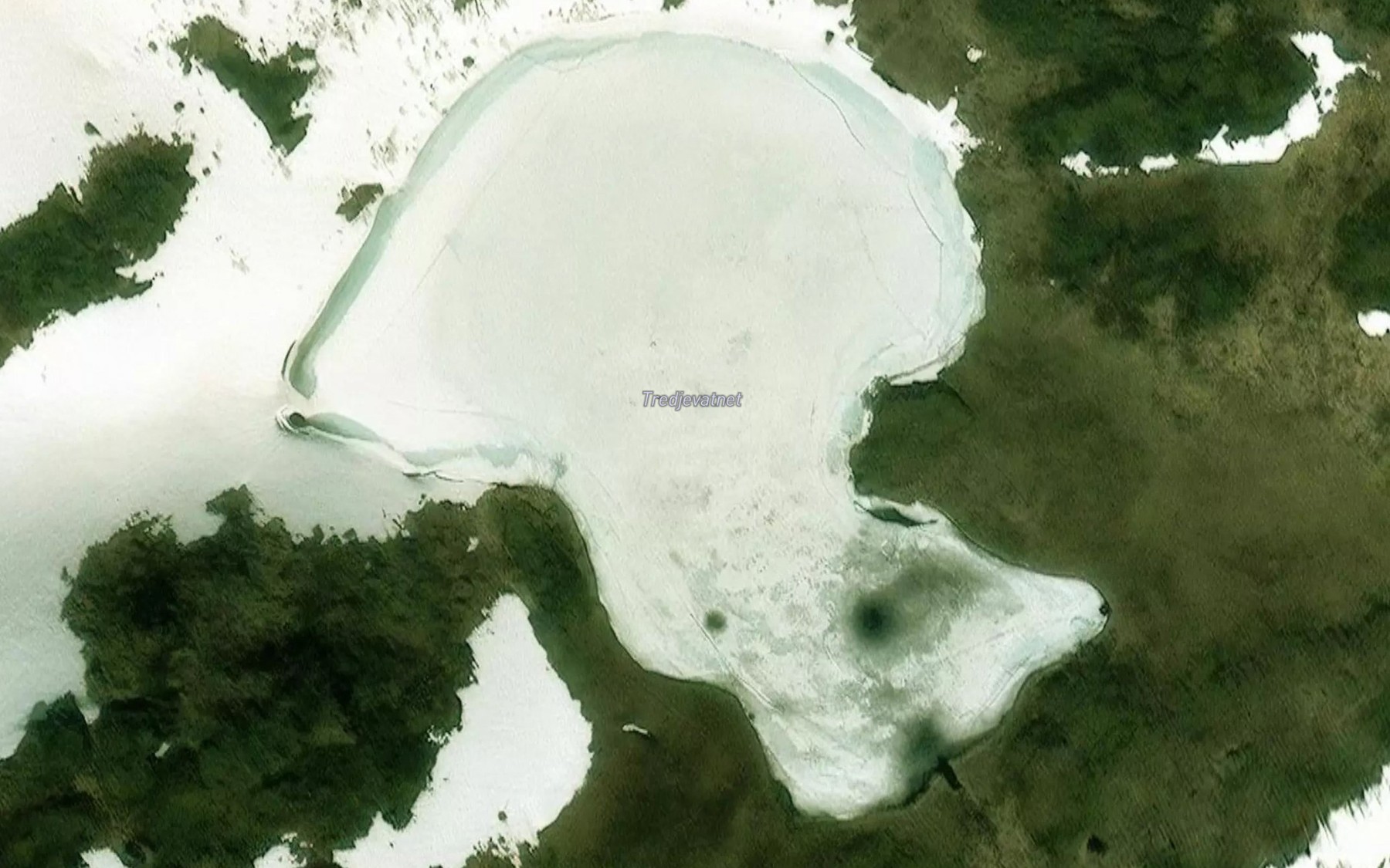 Satellite map of the Tredjevatnet