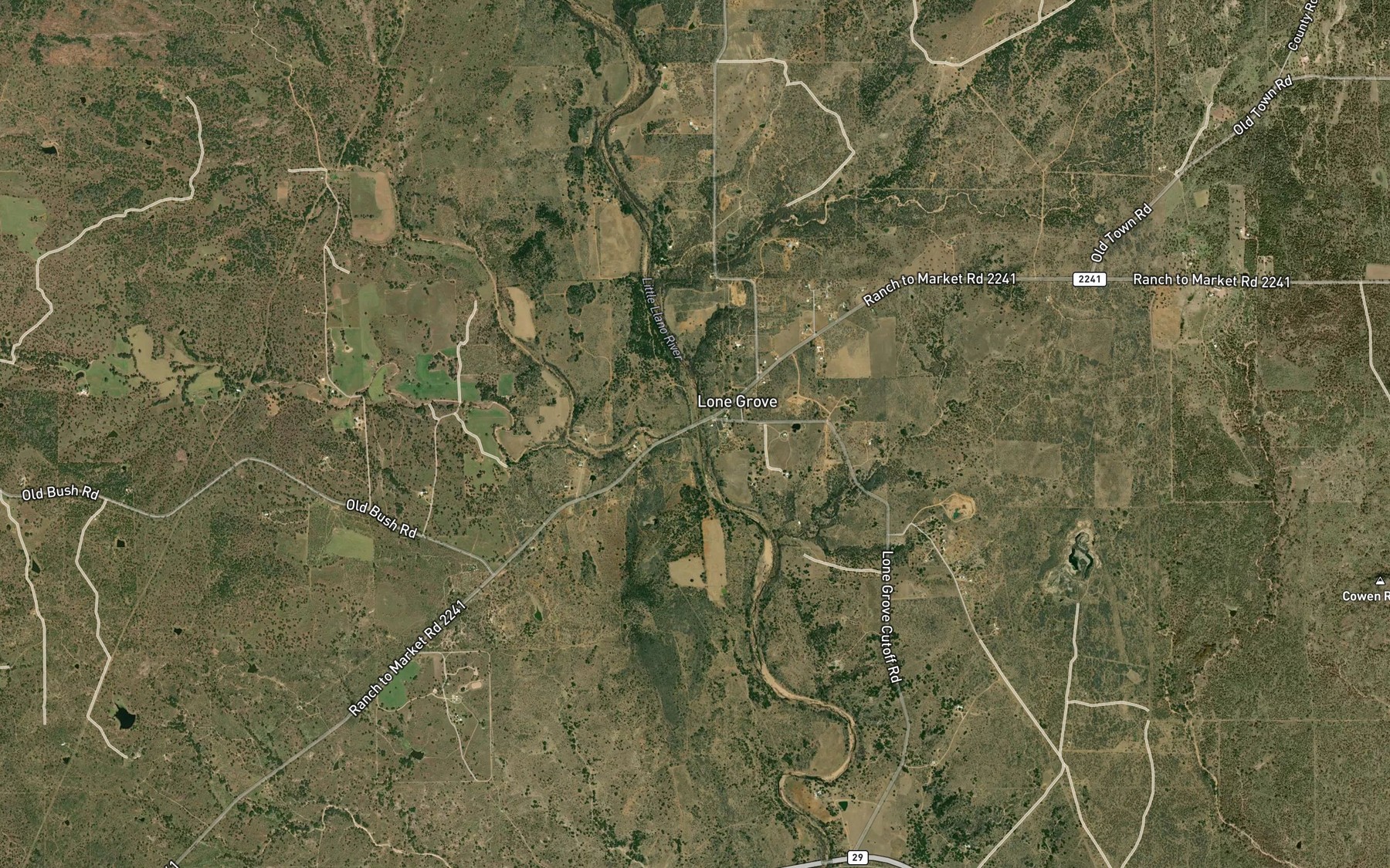 Satellite map of the Reed Creek