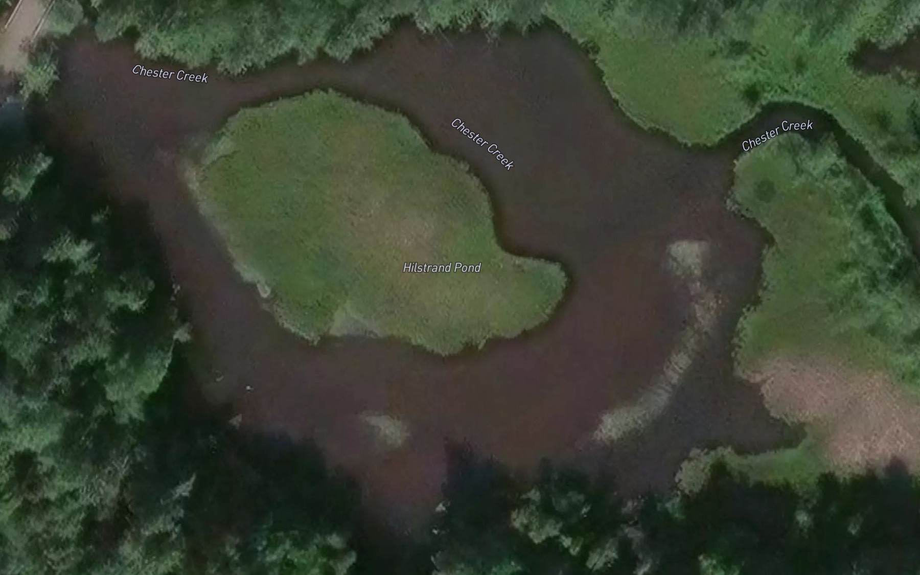 Satellite map of the Hillstrand Pond