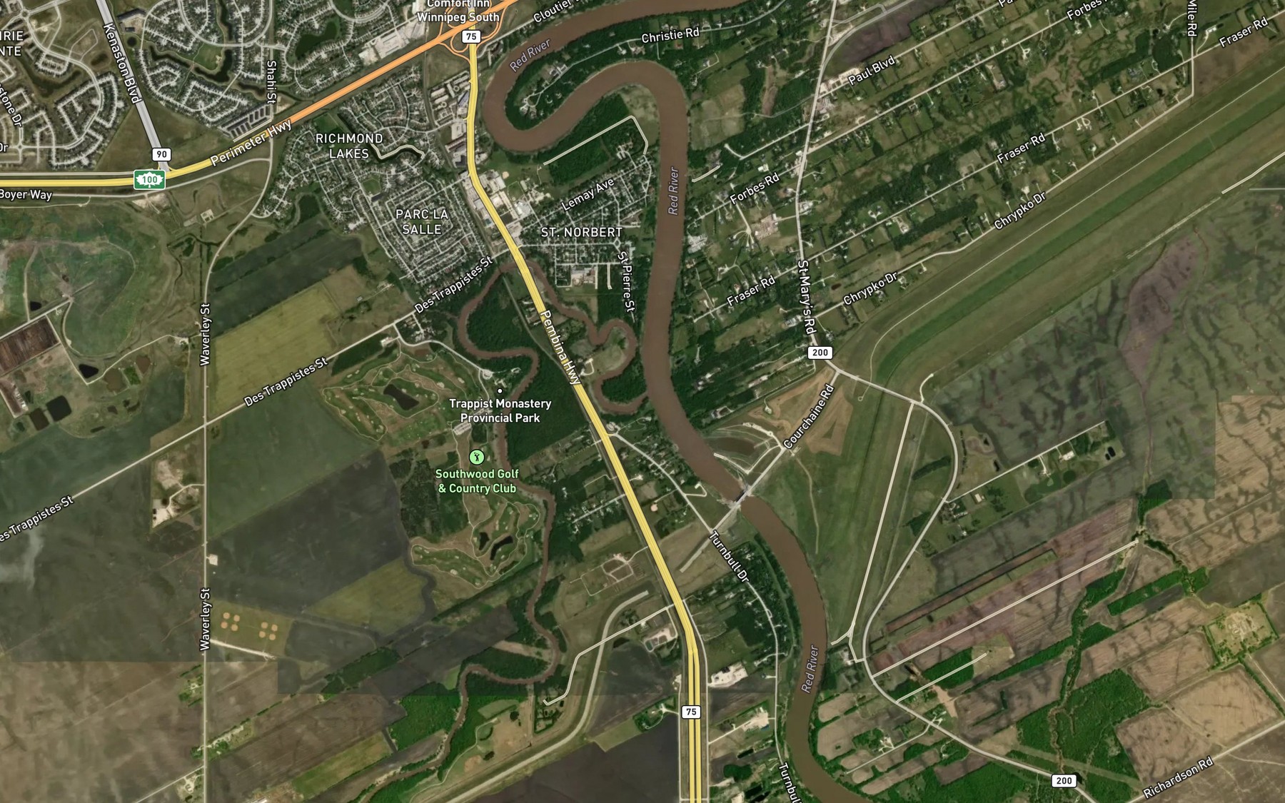 Satellite map of the Riviere Sale