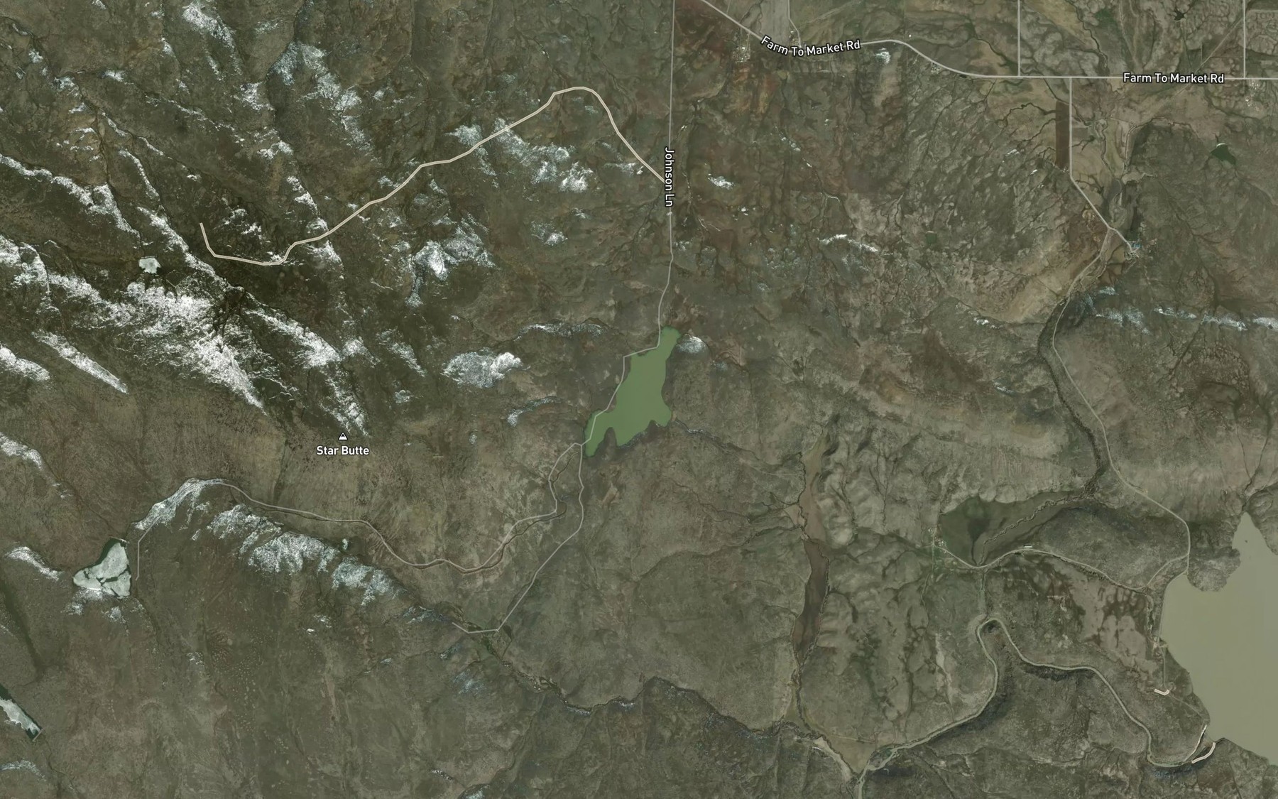 Satellite map of the Little Crane Creek Reservoir